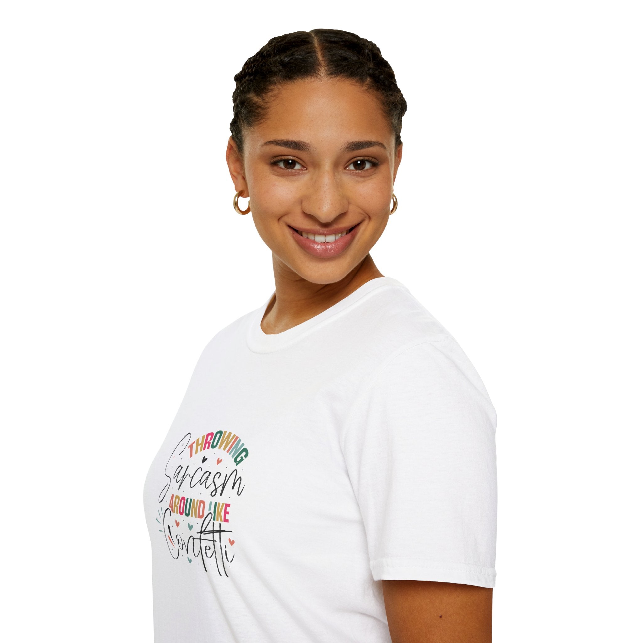 Throwing Sarcasm Around Like Confetti T-Shirt — Funny Gift for Her Sarcastic Tee