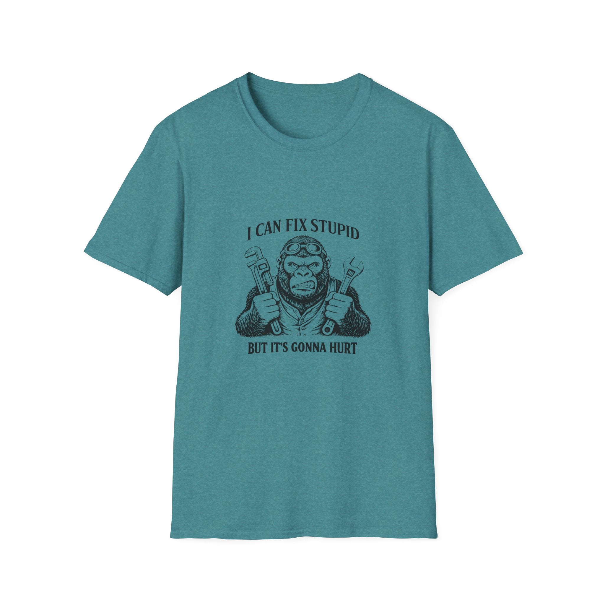 I Can Fix Stupid T-Shirt — Funny Mechanic Gift for Him Monkey Graphic Tee
