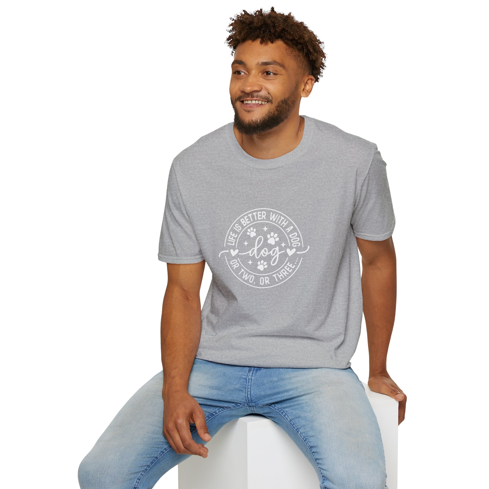 Life Is Better With a Dog T-Shirt — Funny Dog Lover Gift for Women Paw Print Tee