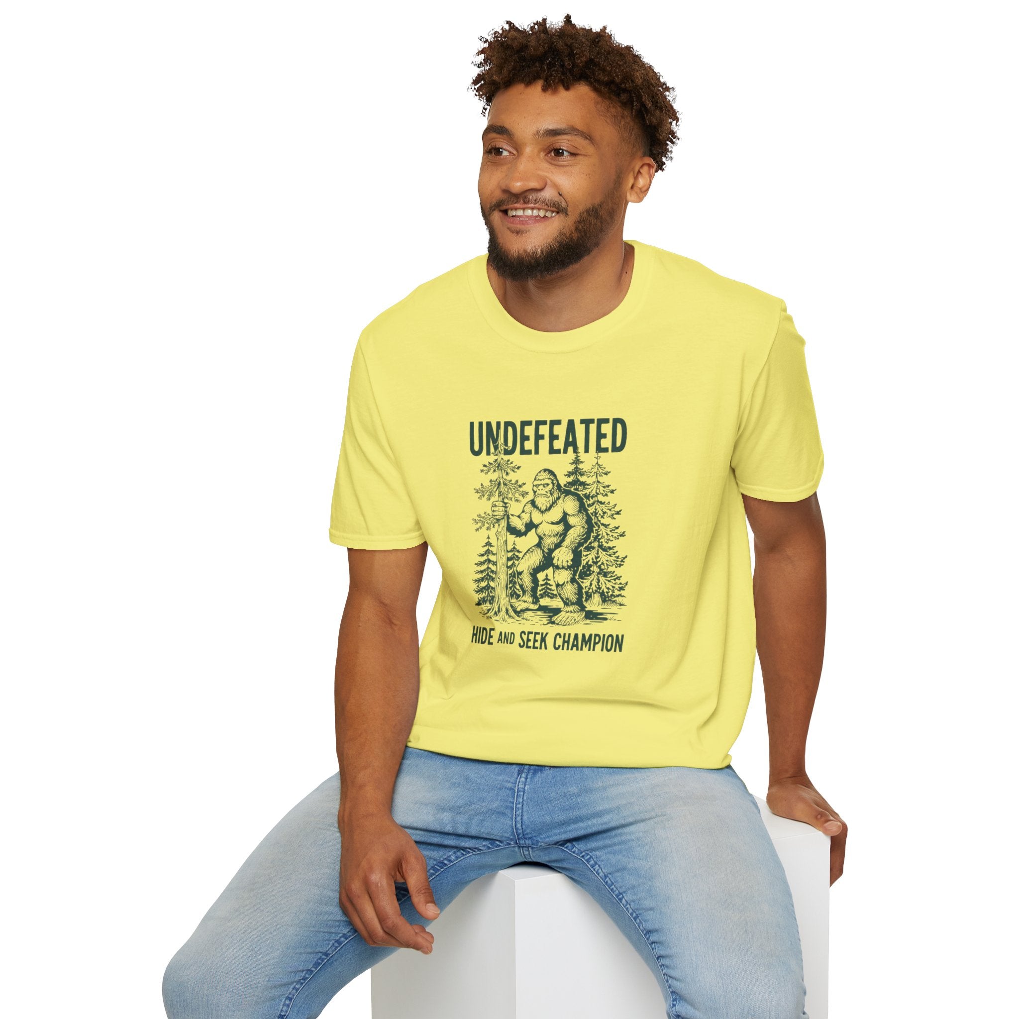 Undefeated Bigfoot T-Shirt — 'Hide and Seek Champion' Graphic Tee