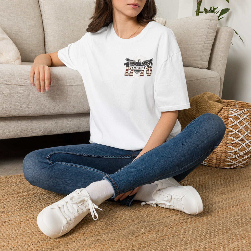 1776 American Flag Eagle T-Shirt — Vintage Patriotic Gift for Him Fourth of July Tee