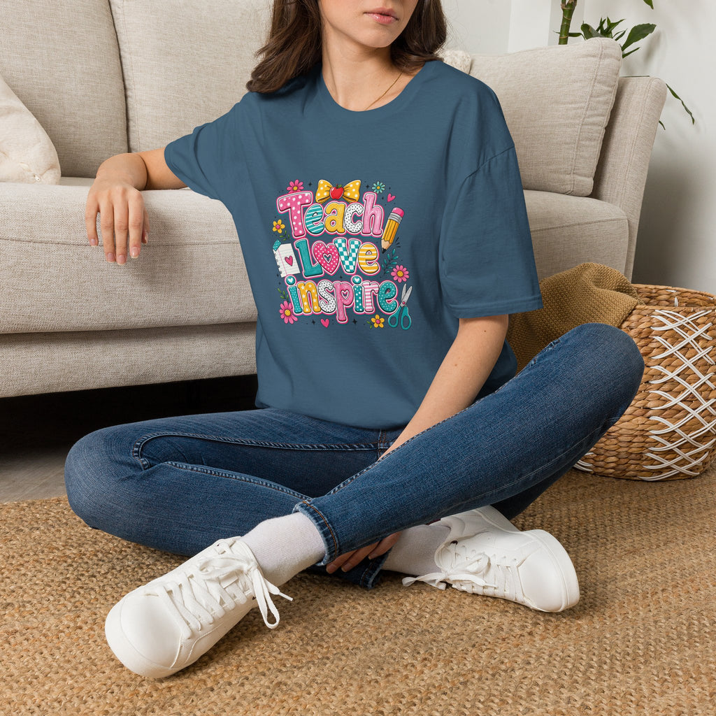 Teach Love Inspire T-Shirt — Cute Colorful Teacher Gift School Appreciation Tee