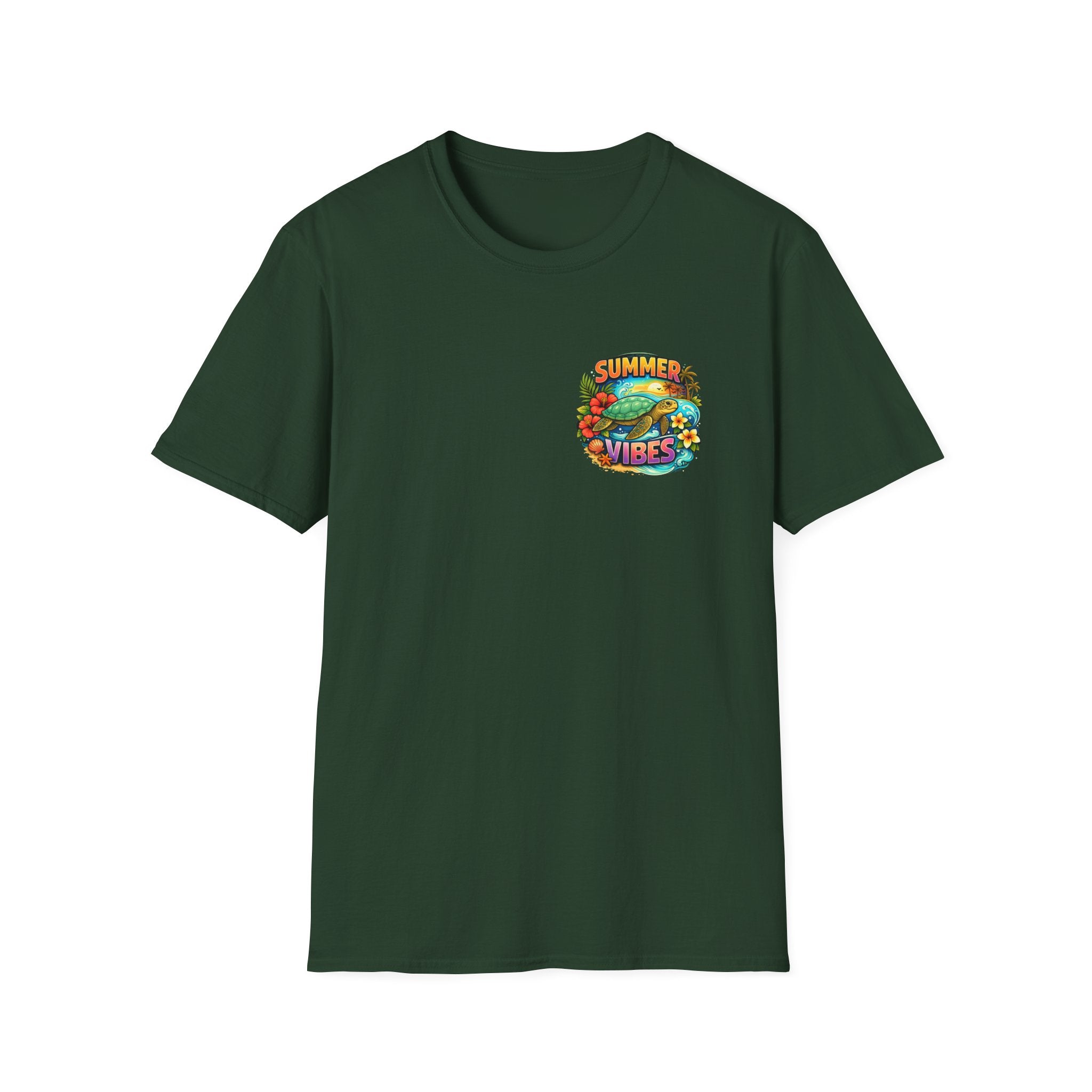 Summer Vibes Sea Turtle T-Shirt — Cute Beach Gift for Women Surf Floral Graphic Tee