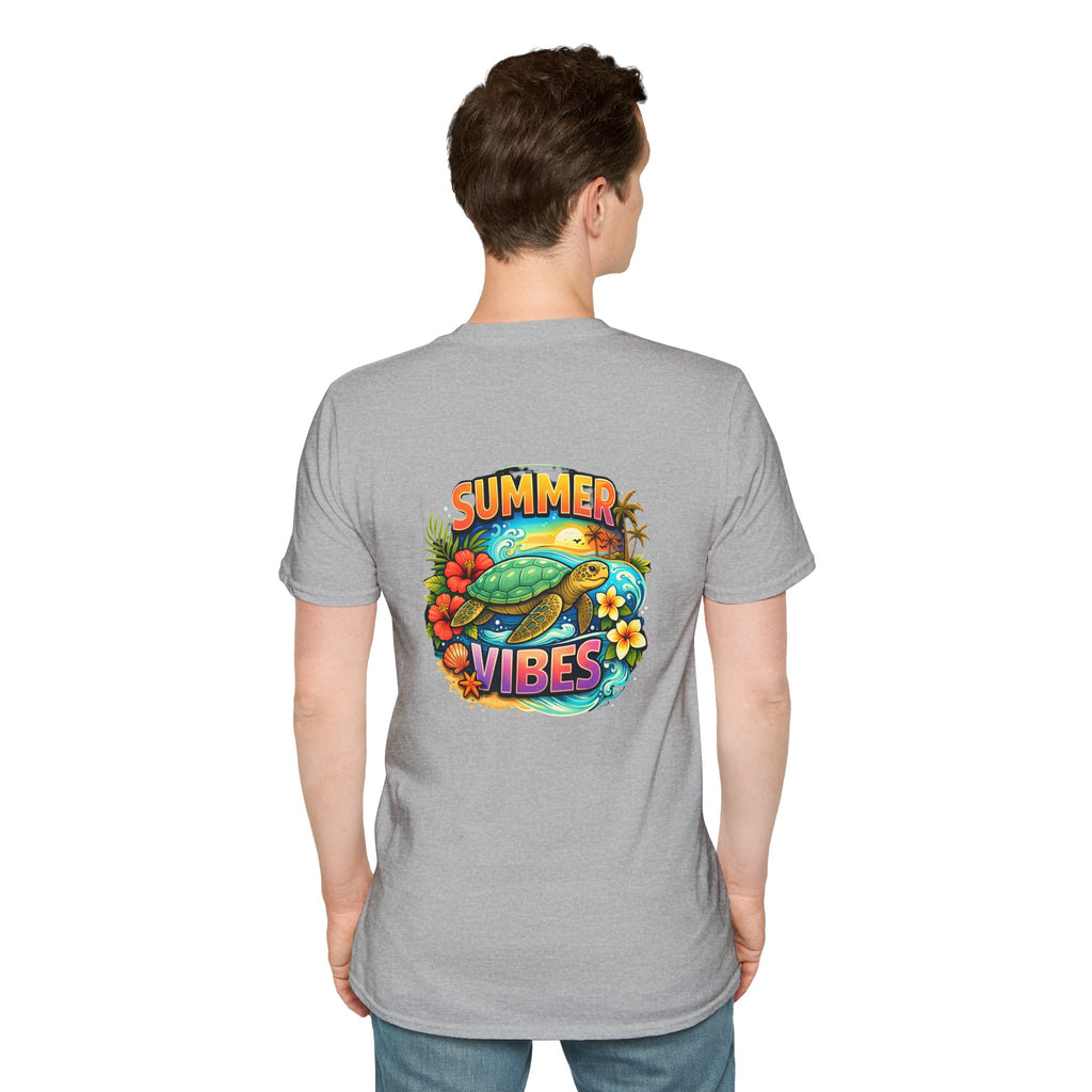 Summer Vibes Sea Turtle T-Shirt — Cute Beach Gift for Women Surf Floral Graphic Tee