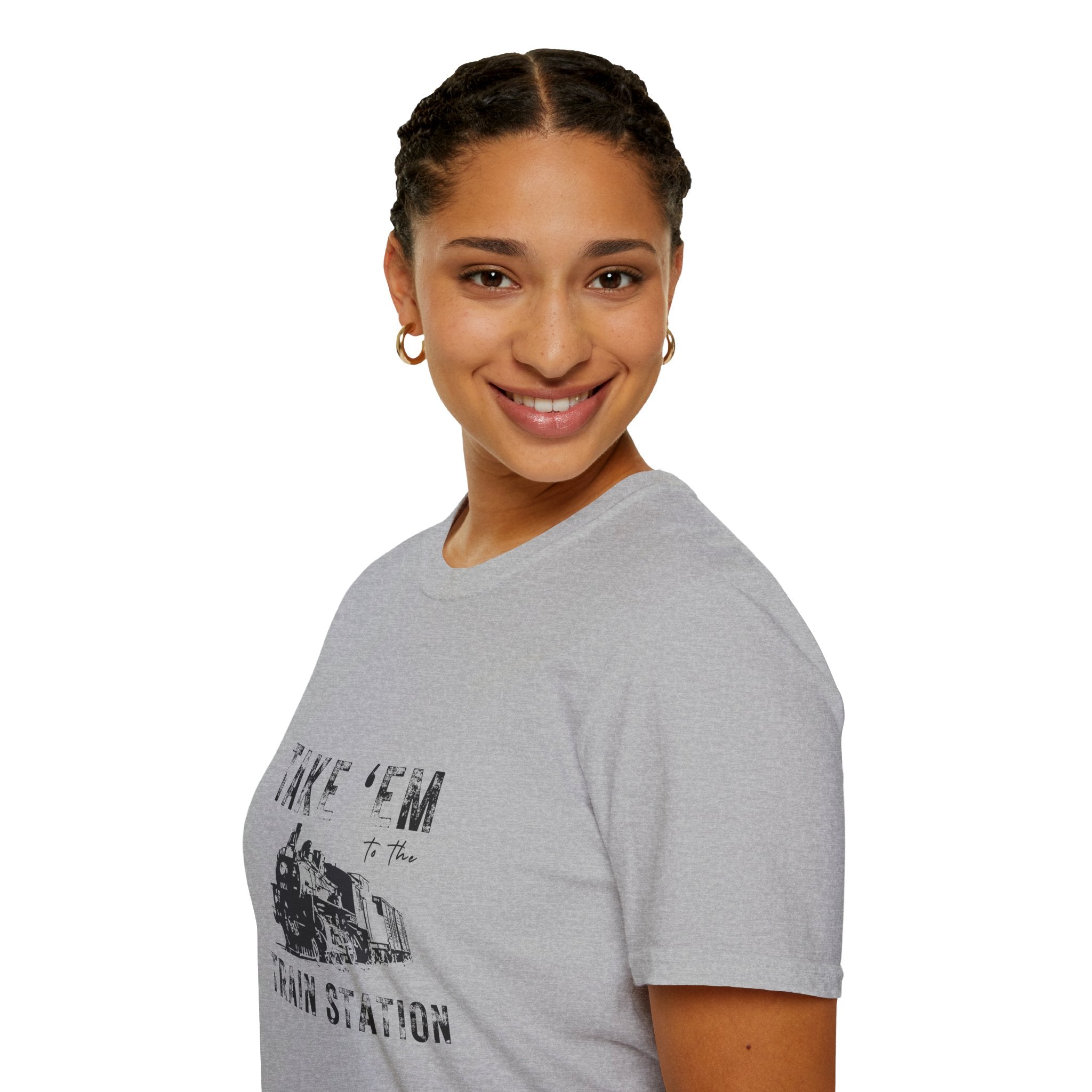 Take 'Em to the Train Station T-Shirt — Funny Sarcastic Gift Vintage Engine Graphic Tee