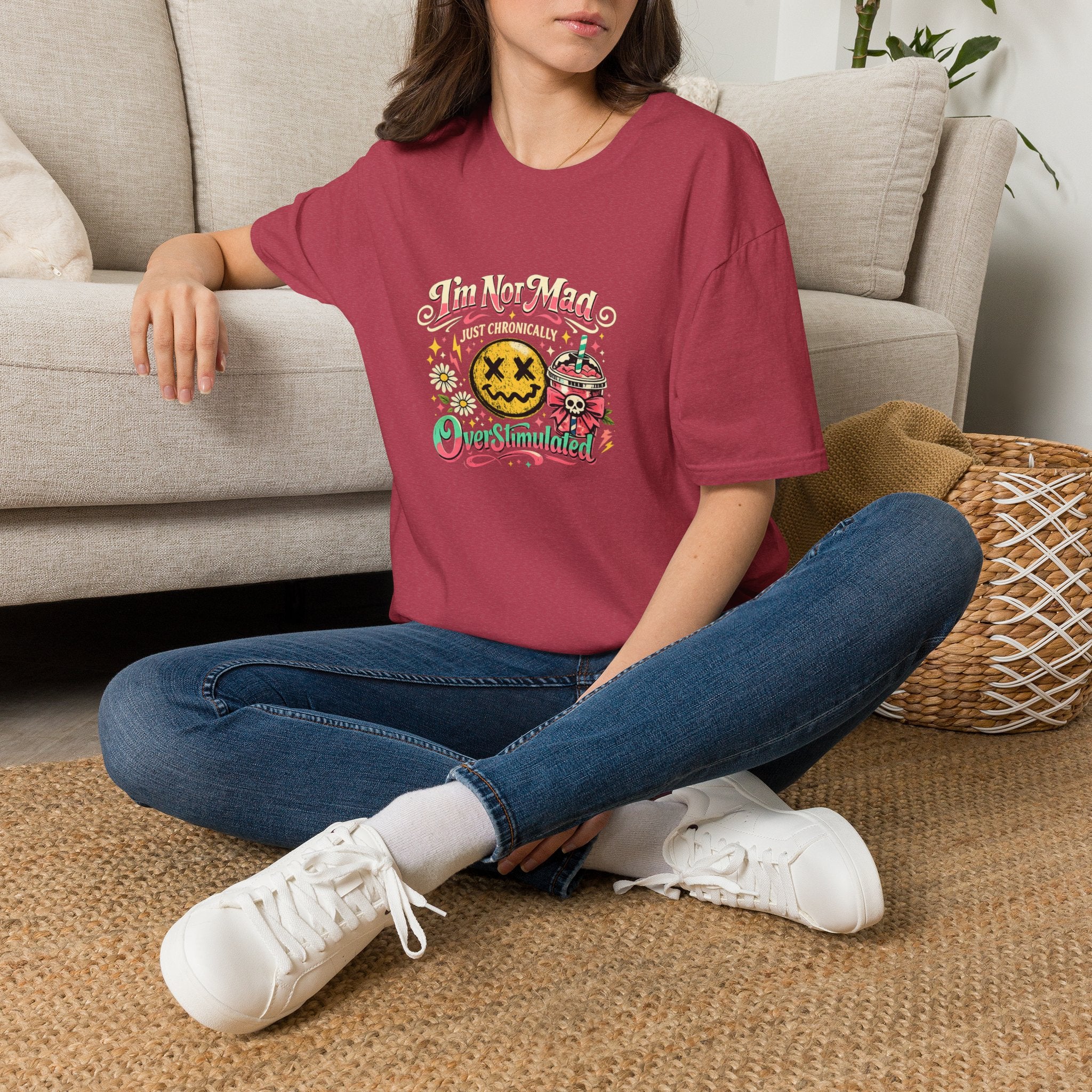 I'm Not Mad Kawaii Bubble Tea T-Shirt — Cute Funny Gift for Her Graphic Tee