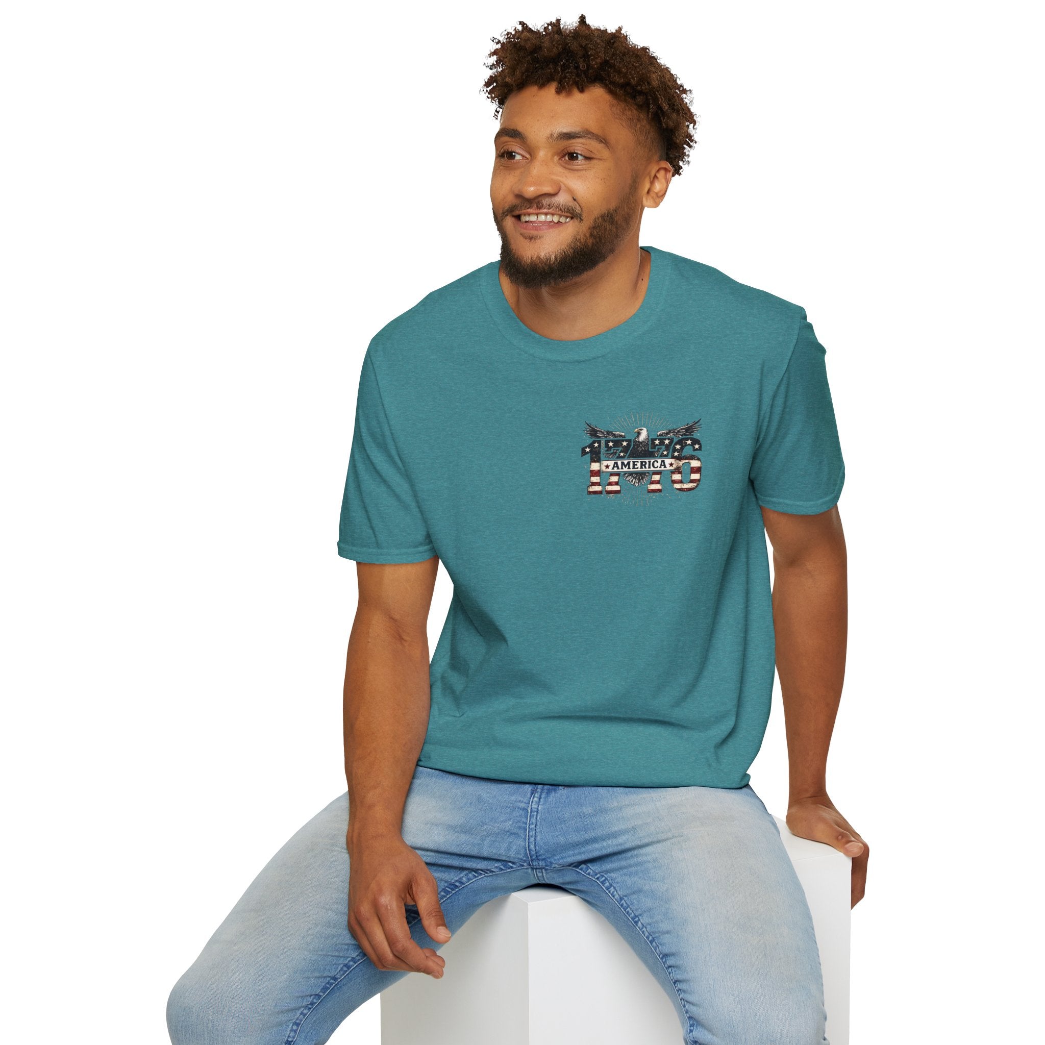 1776 American Flag Eagle T-Shirt — Vintage Patriotic Gift for Him Fourth of July Tee