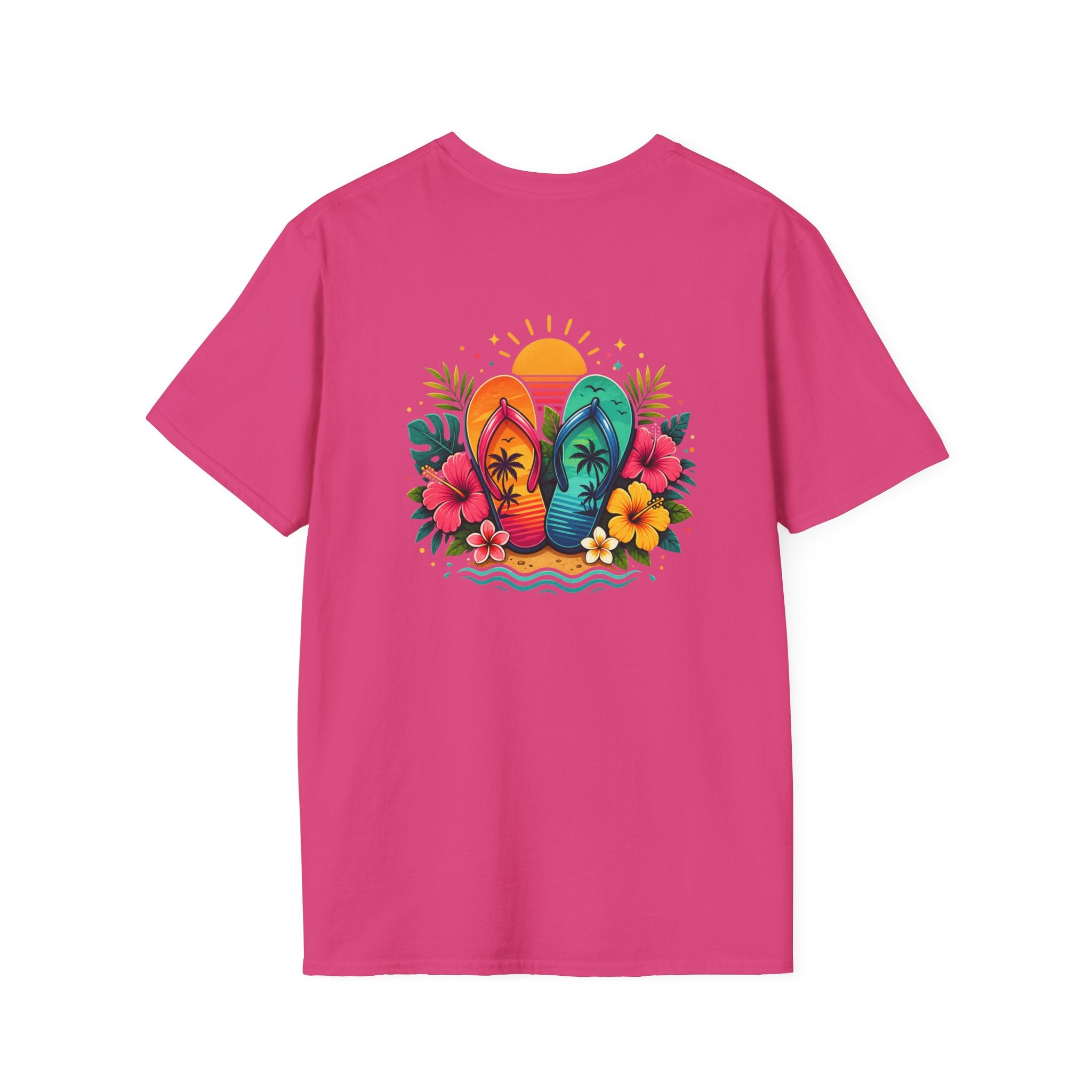 Floral Surf Chest Print T-Shirt — Cute Beach Gift for Women Graphic Tee