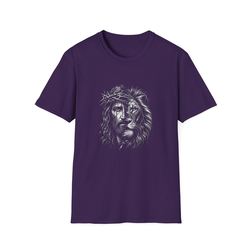 Lion of Judah T-Shirt — Crown of Thorns Half-Face Lion Christian Graphic Tee