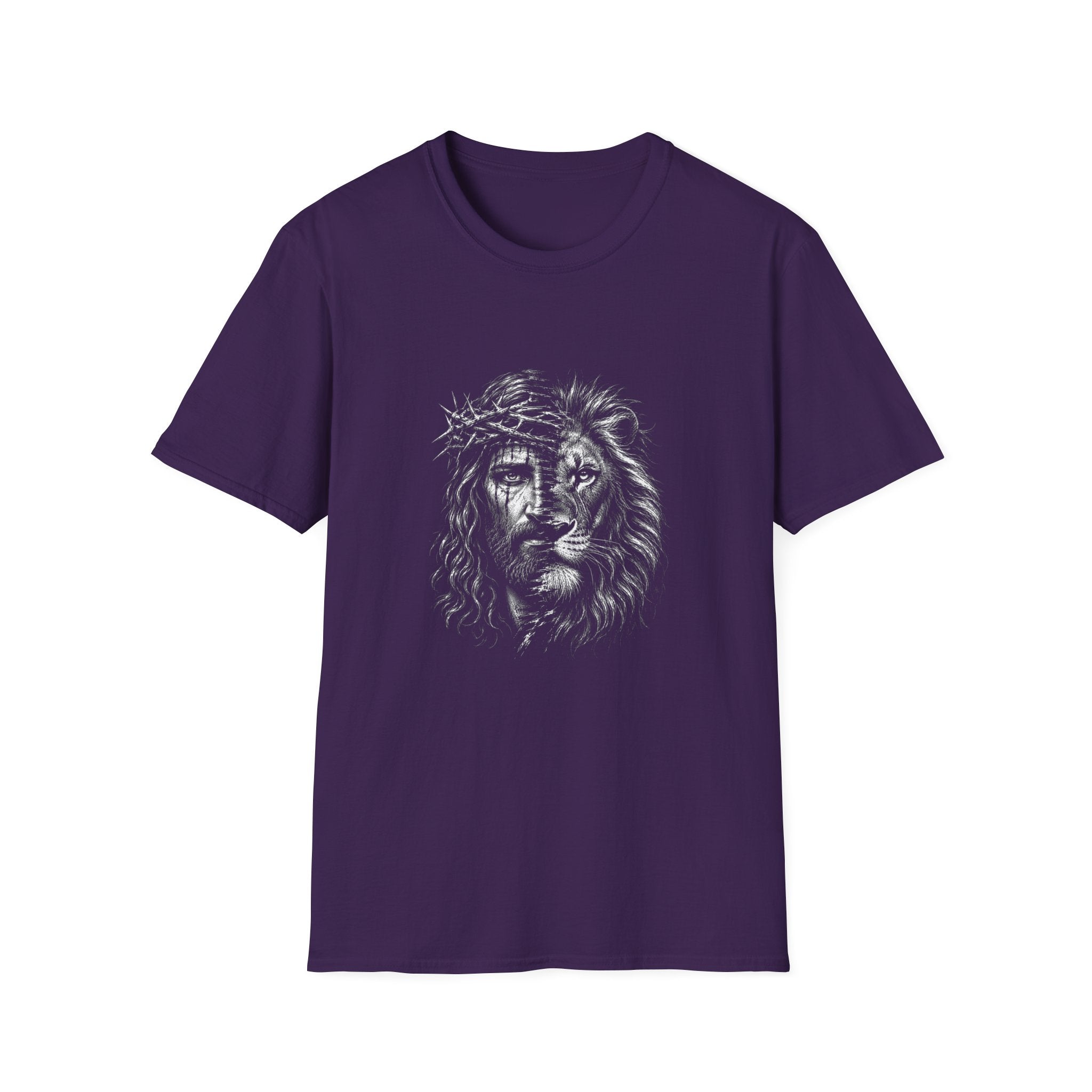 Lion of Judah T-Shirt — Crown of Thorns Half-Face Lion Christian Graphic Tee