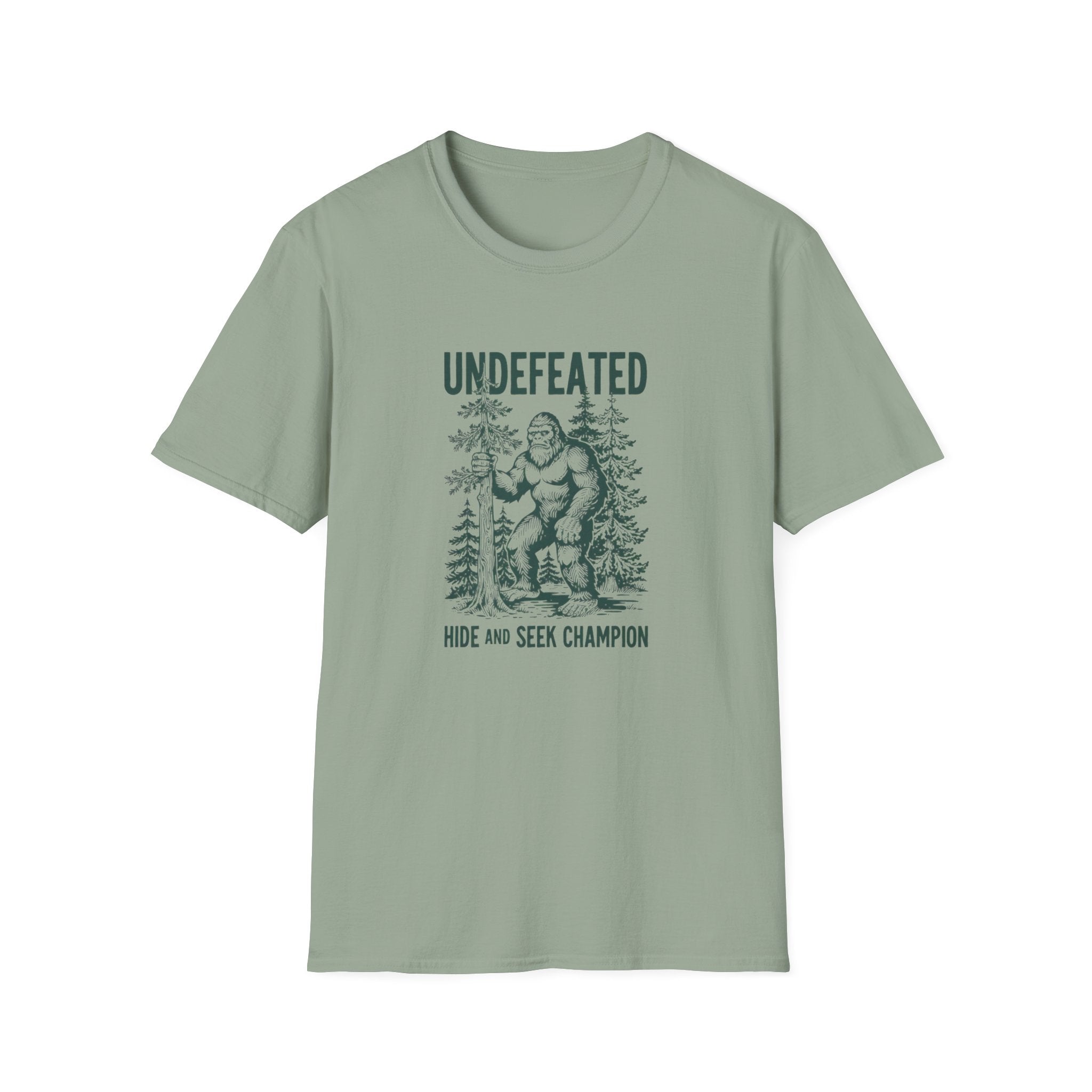 Undefeated Bigfoot T-Shirt — 'Hide and Seek Champion' Graphic Tee