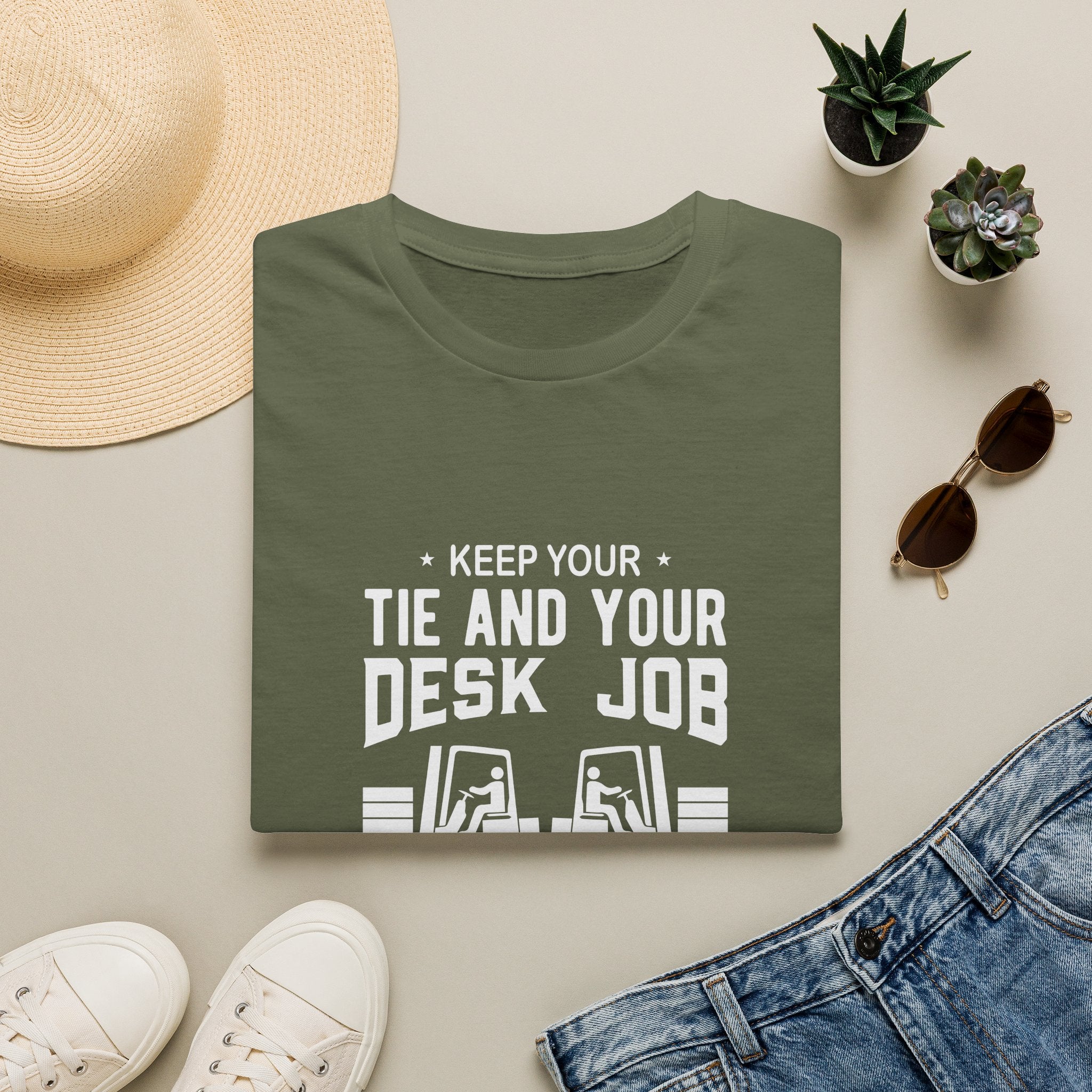 Keep Your Tie and Your Desk Job — Funny Forklift Truck T-Shirt