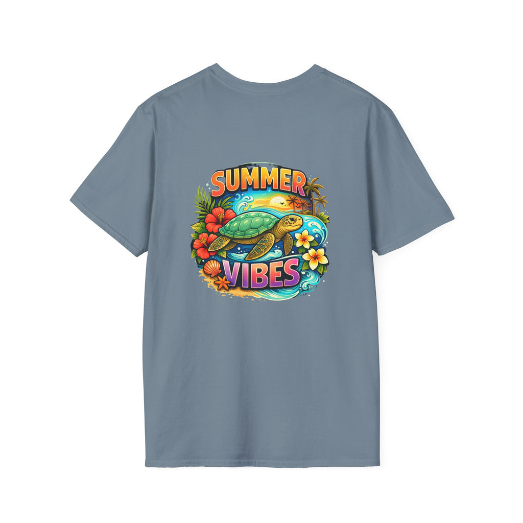 Summer Vibes Sea Turtle T-Shirt — Cute Beach Gift for Women Surf Floral Graphic Tee