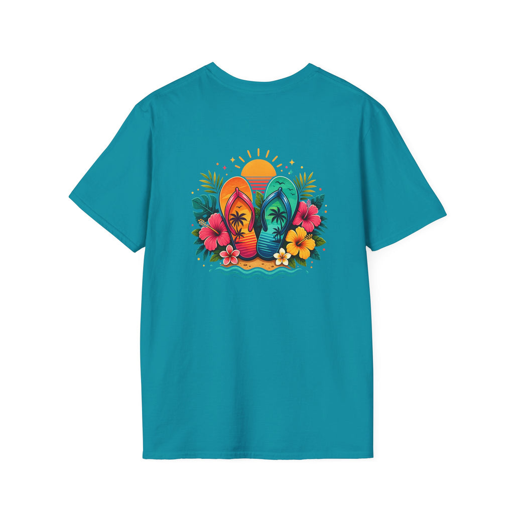 Floral Surf Chest Print T-Shirt — Cute Beach Gift for Women Graphic Tee