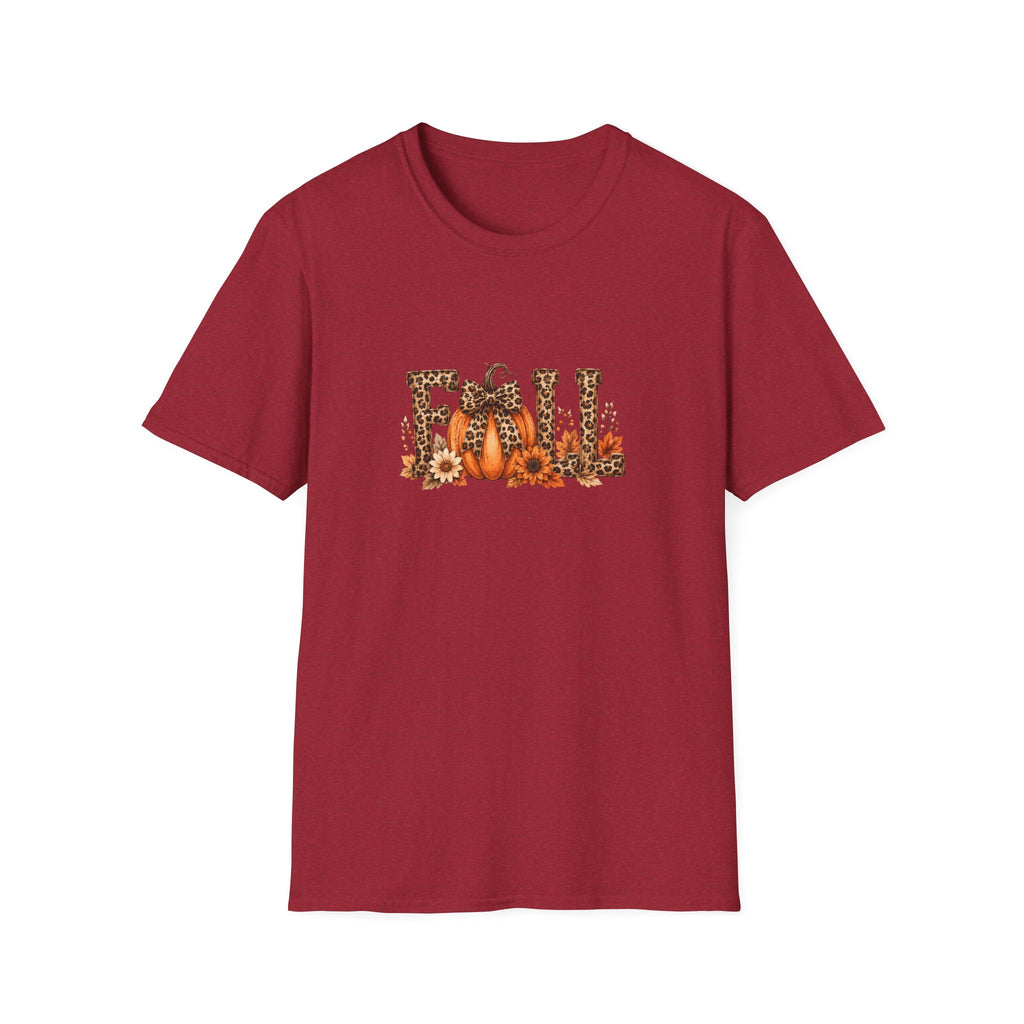 Fall Leopard Pumpkin T-Shirt — Cute Autumn Gift for Women Floral Graphic Tee