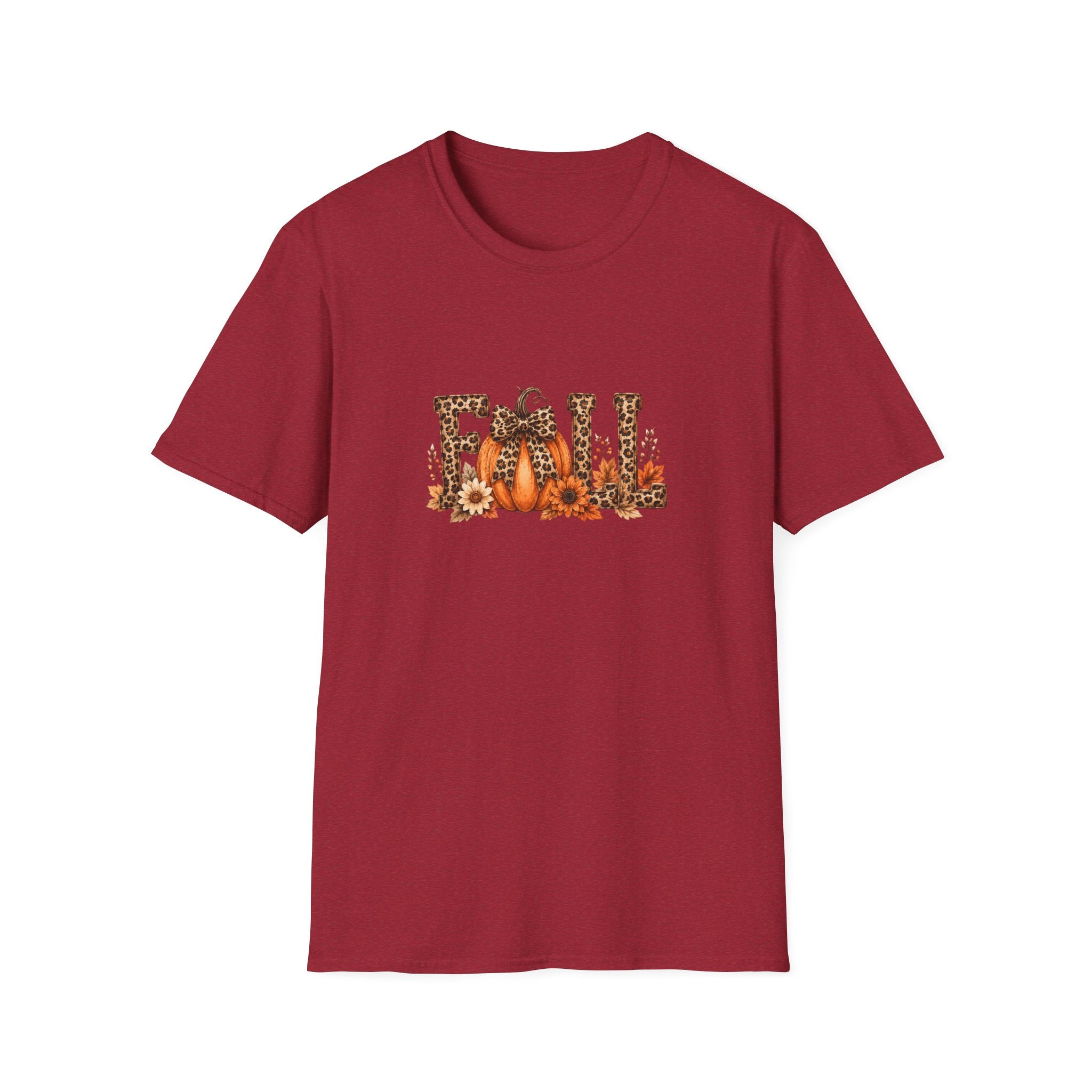 Fall Leopard Pumpkin T-Shirt — Cute Autumn Gift for Women Floral Graphic Tee