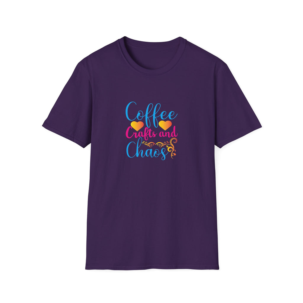 Coffee Crafts and Chaos T-Shirt — Funny Gift for Crafty Women Sarcastic Graphic Tee