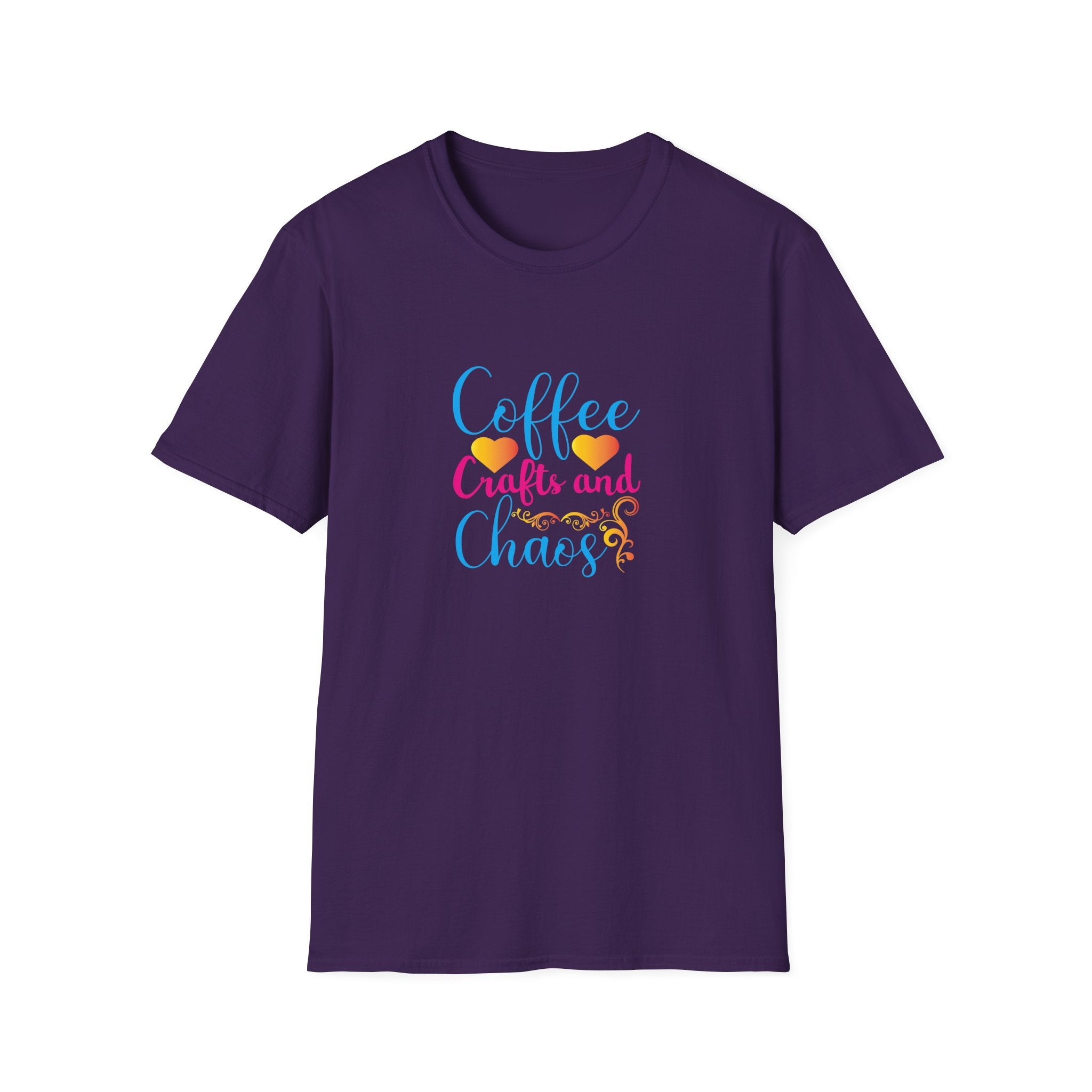Coffee Crafts and Chaos T-Shirt — Funny Gift for Crafty Women Sarcastic Graphic Tee