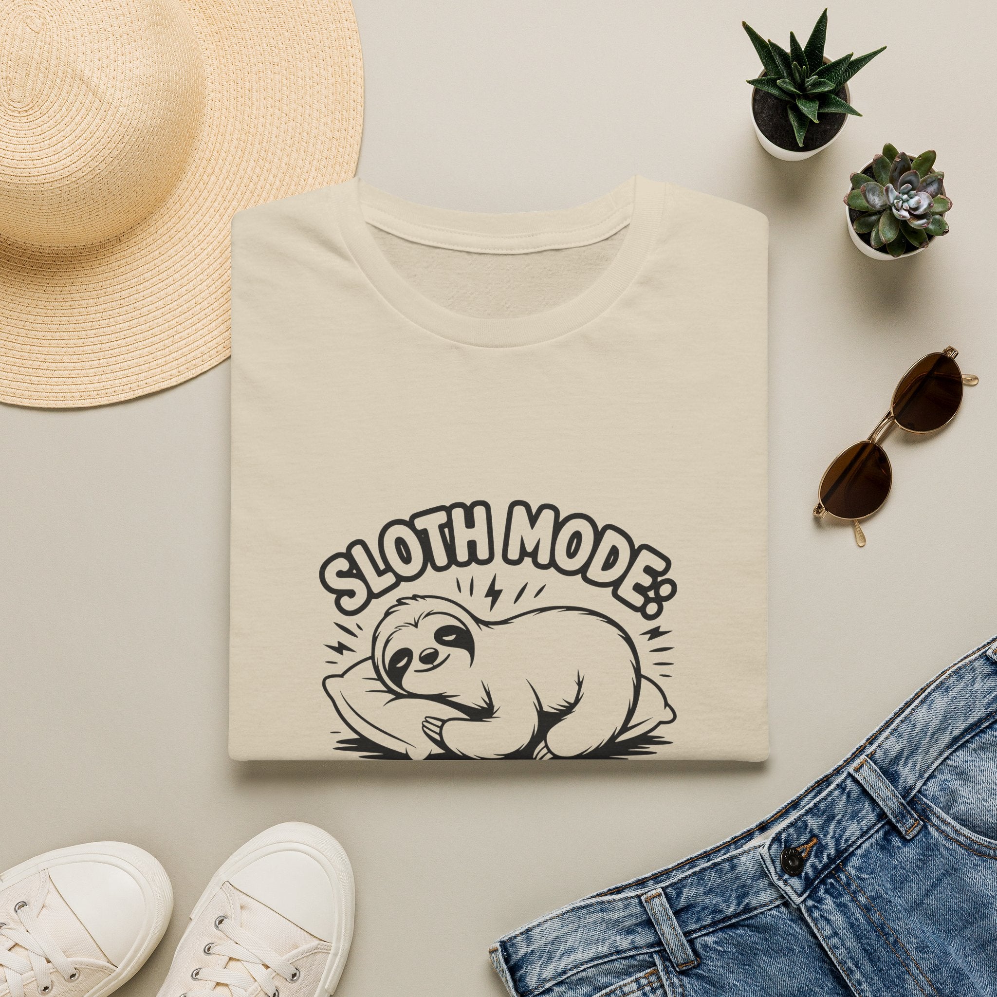 Sloth Mode Activated T-Shirt — Funny Lazy Gift for Her Cute Animal Graphic Tee