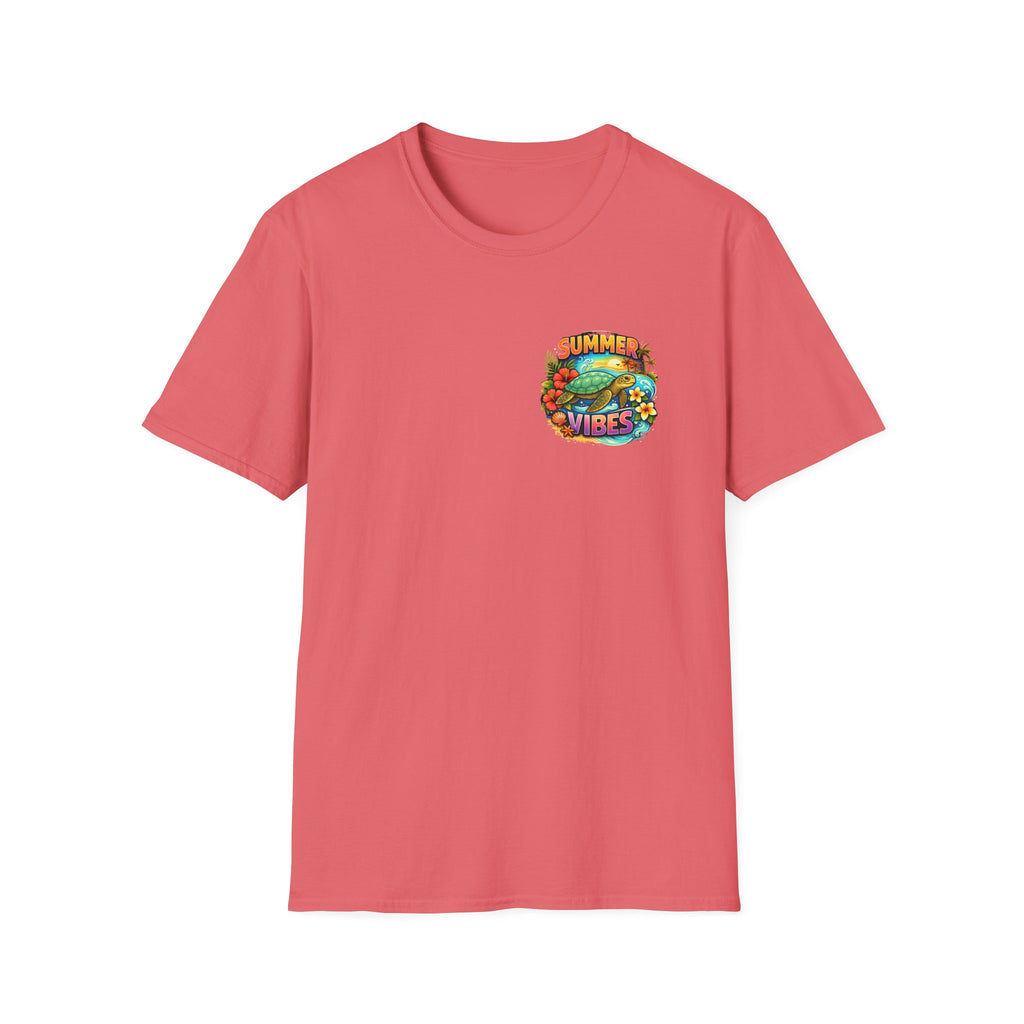 Summer Vibes Sea Turtle T-Shirt — Cute Beach Gift for Women Surf Floral Graphic Tee