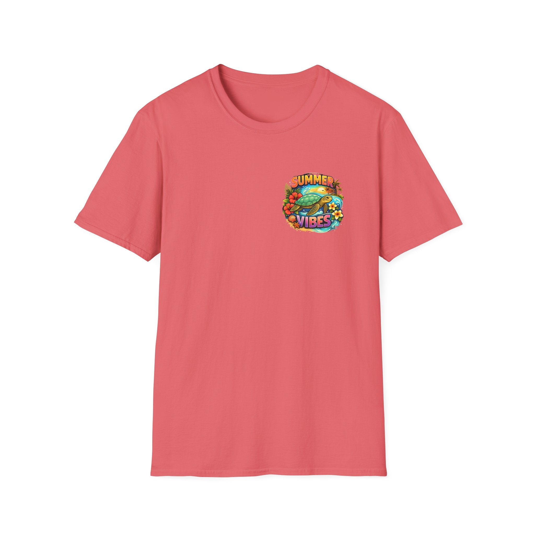 Summer Vibes Sea Turtle T-Shirt — Cute Beach Gift for Women Surf Floral Graphic Tee