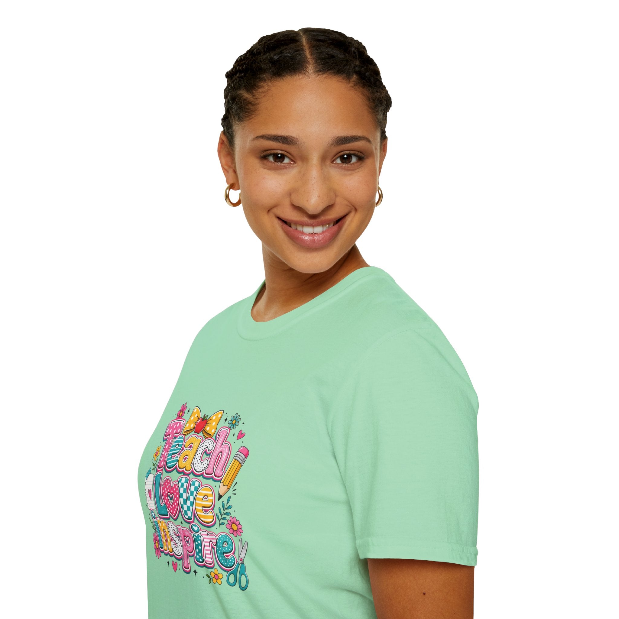 Teach Love Inspire T-Shirt — Cute Colorful Teacher Gift School Appreciation Tee