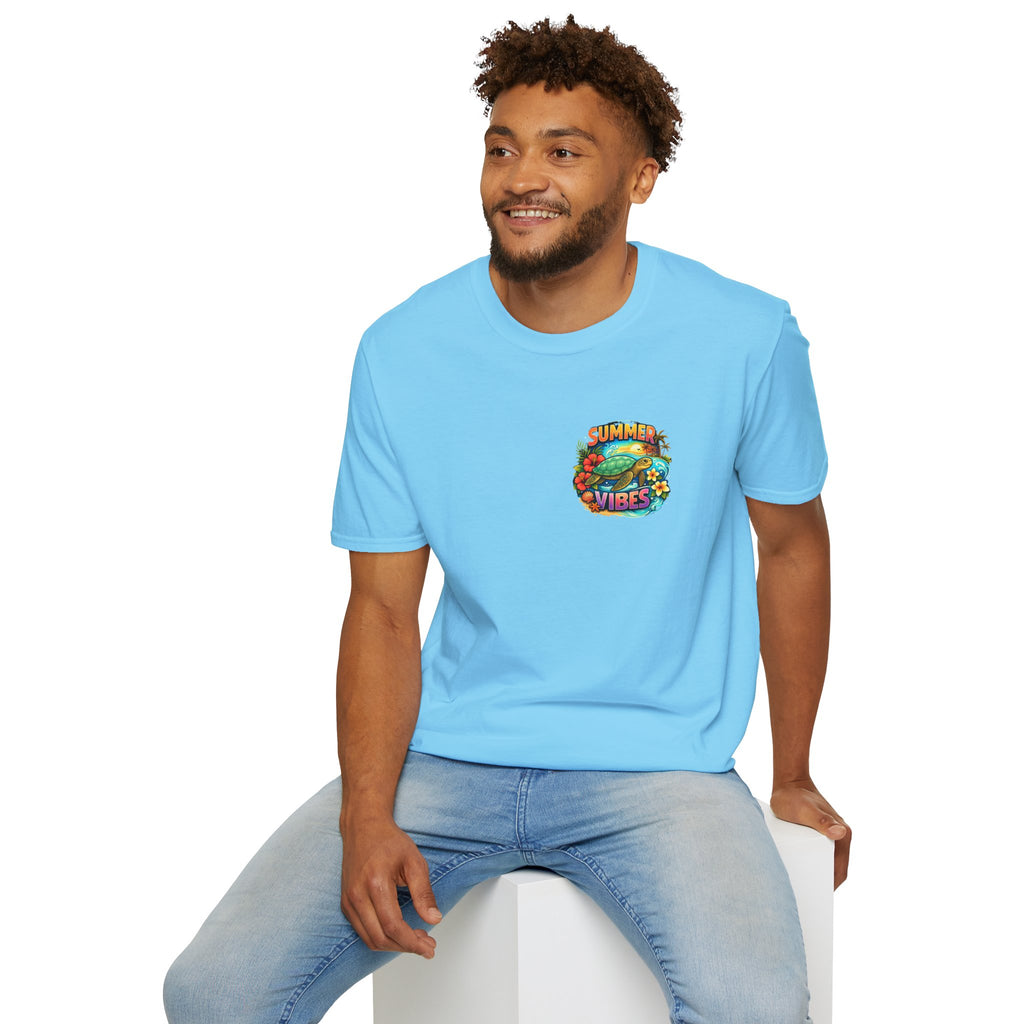 Summer Vibes Sea Turtle T-Shirt — Cute Beach Gift for Women Surf Floral Graphic Tee