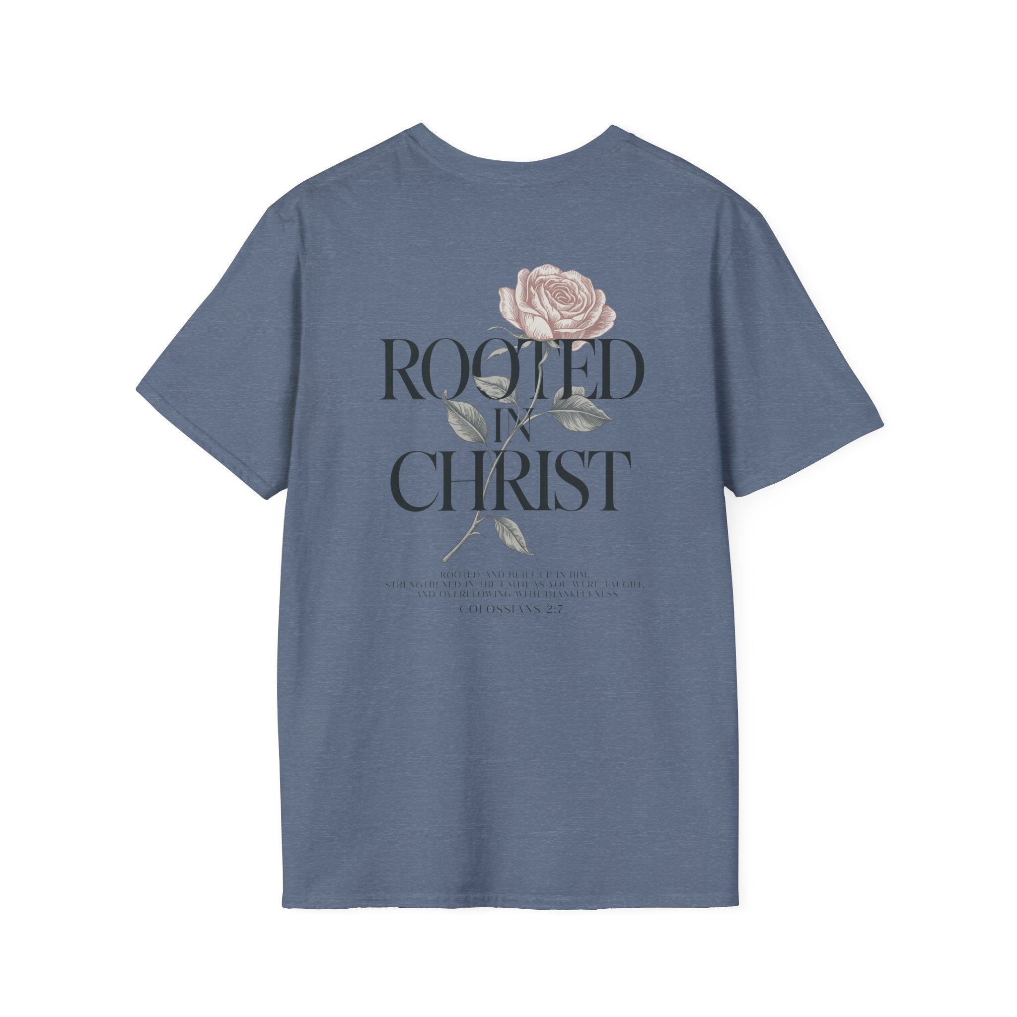 Rooted in Christ Floral T-Shirt — Christian Gift for Women Faith Graphic Tee