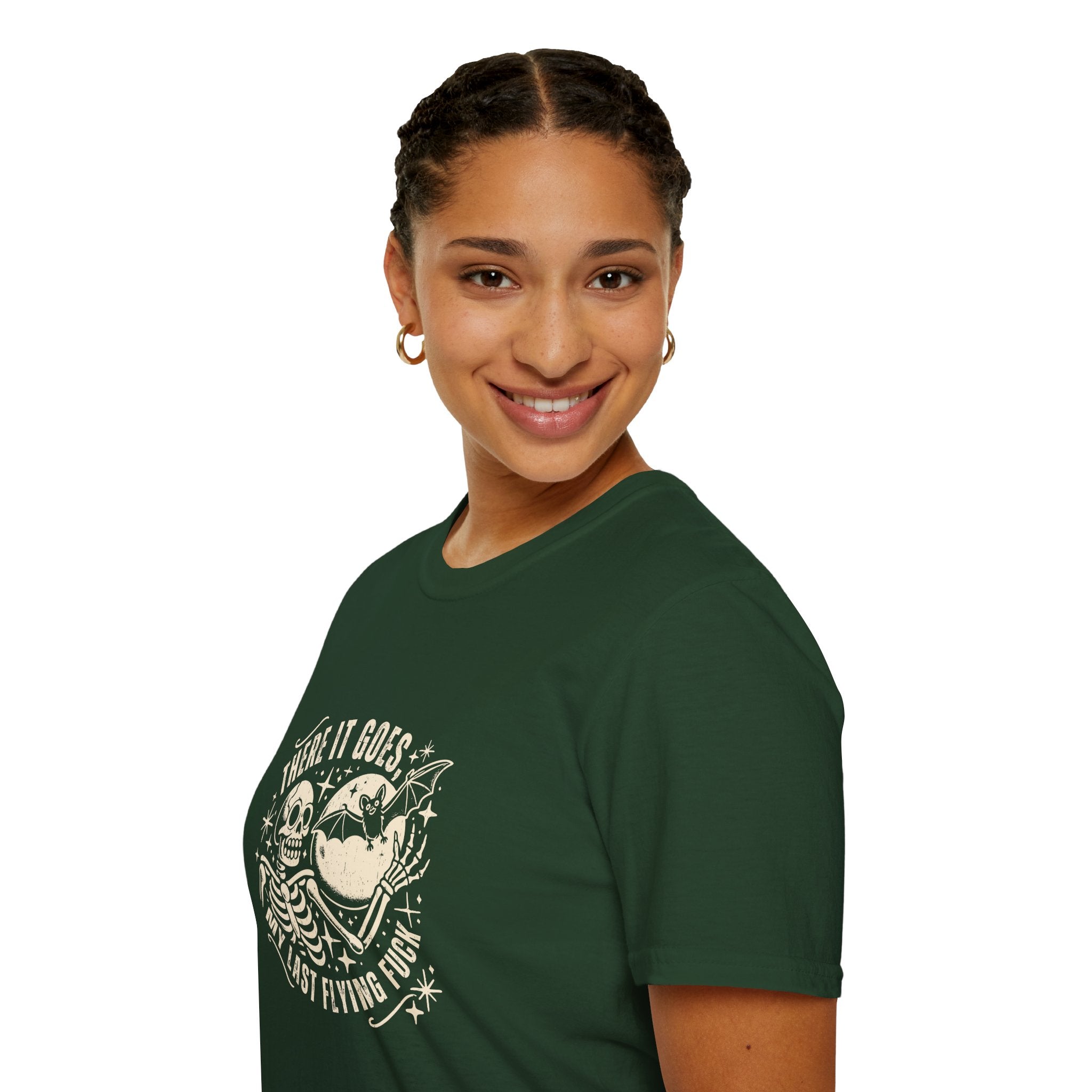 There It Goes Skull Moon & Bat T-Shirt — Cute Halloween Gift for Women Graphic Tee