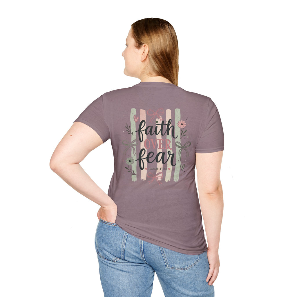 Faith Over Fear T-Shirt — Inspirational Christian Gift for Women Everyday Graphic Tee