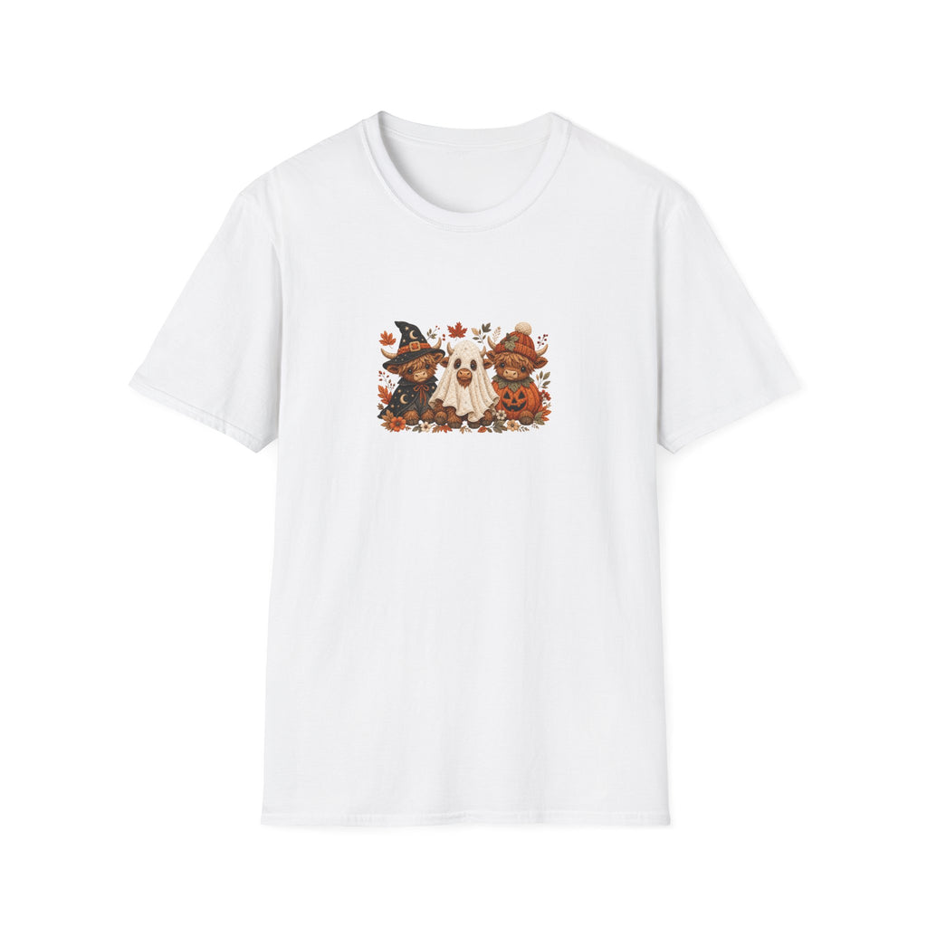 Halloween Cows Trio T-Shirt — Cute Funny Gift for Her Ghost & Pumpkin Fall Tee