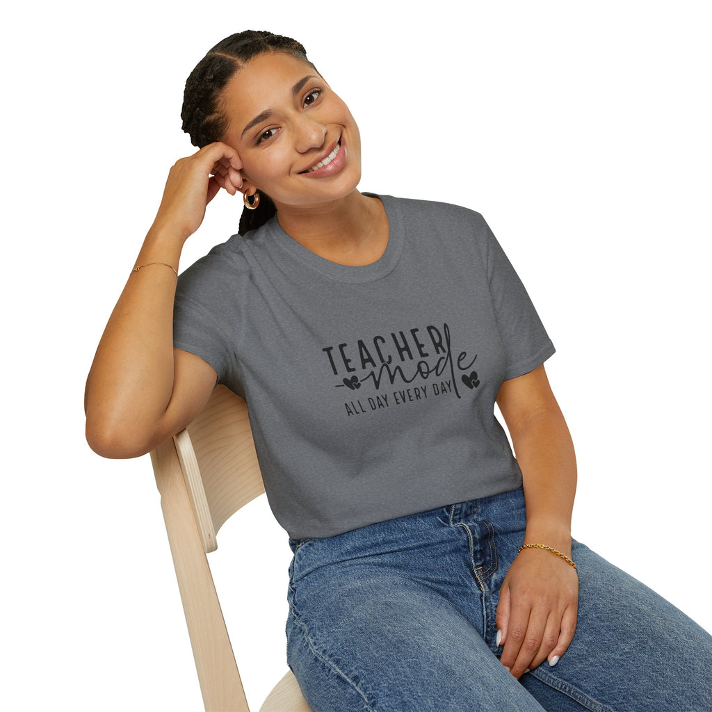 Teacher Mode All Day Every Day T-Shirt — Funny Teacher Gift Appreciation Graphic Tee