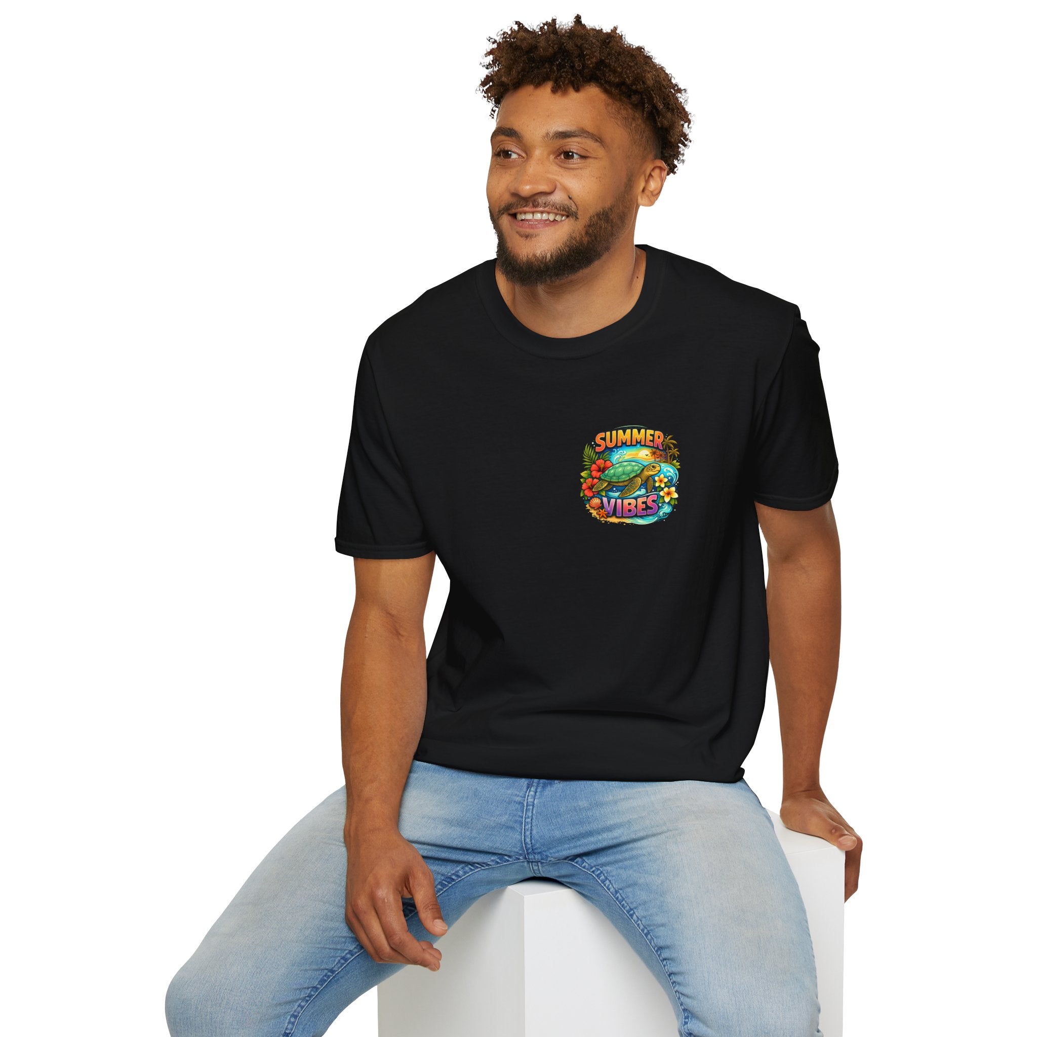 Summer Vibes Sea Turtle T-Shirt — Cute Beach Gift for Women Surf Floral Graphic Tee
