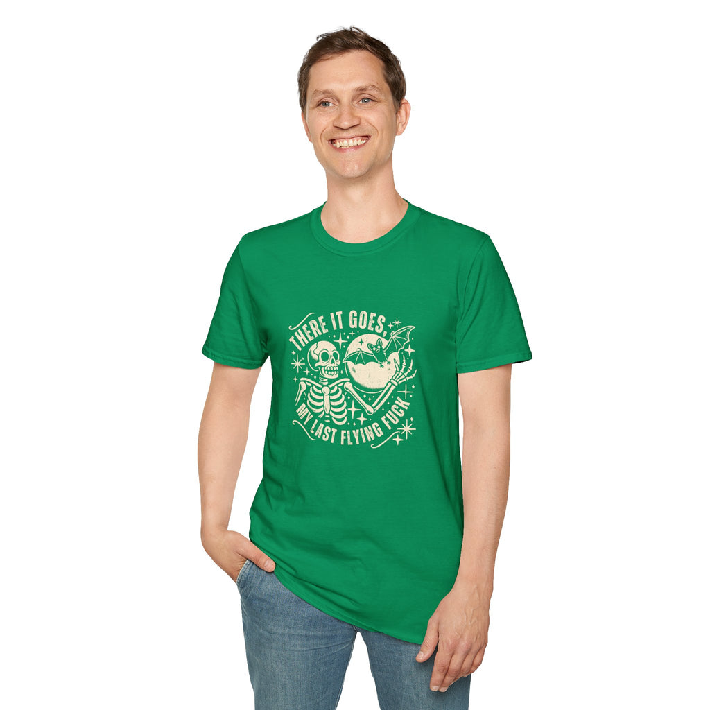 There It Goes Skull Moon & Bat T-Shirt — Cute Halloween Gift for Women Graphic Tee