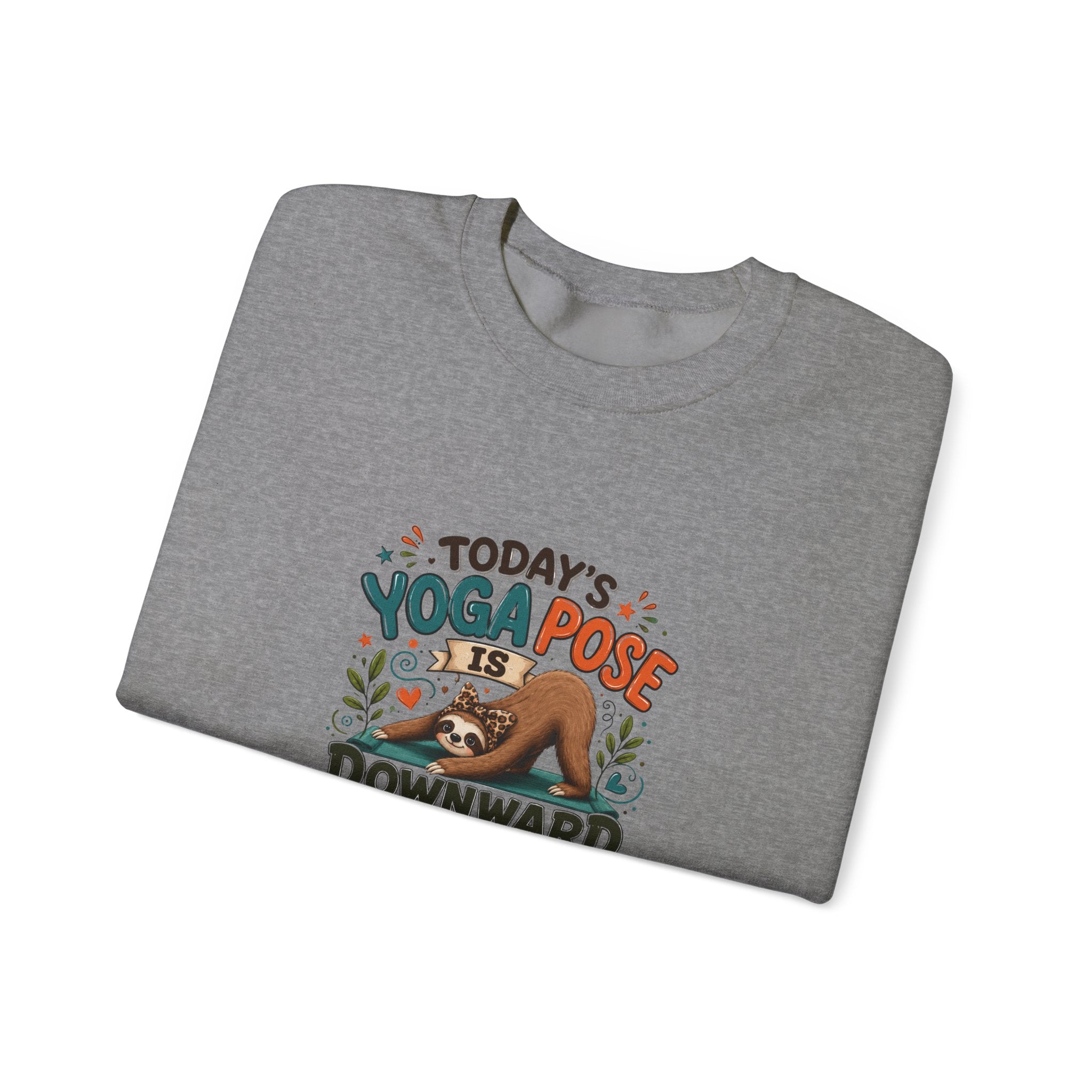 Downward Spiral Sloth Sweatshirt — Funny Lazy Gift for Her Yoga Pose Crewneck