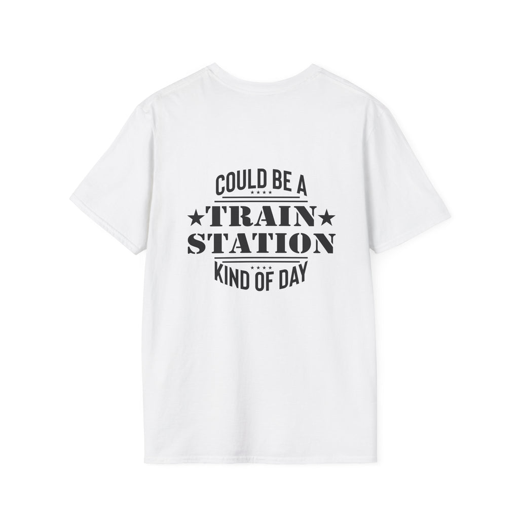 Could Be a Train Station Kind of Day T-Shirt — Funny Sarcastic Gift for Her Pocket Tee
