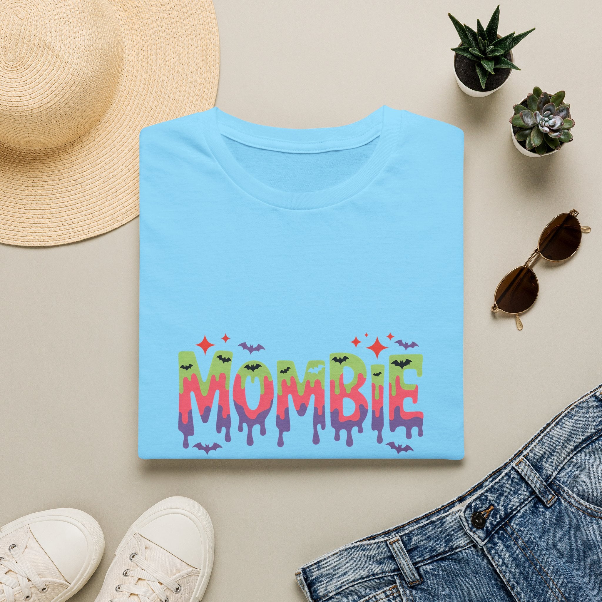 Mombie Halloween T-Shirt — Funny Zombie Mom Gift for Her Neon Graphic Tee