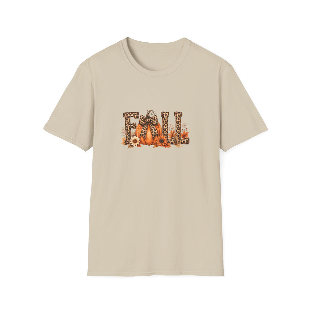 Fall Leopard Pumpkin T-Shirt — Cute Autumn Gift for Women Floral Graphic Tee