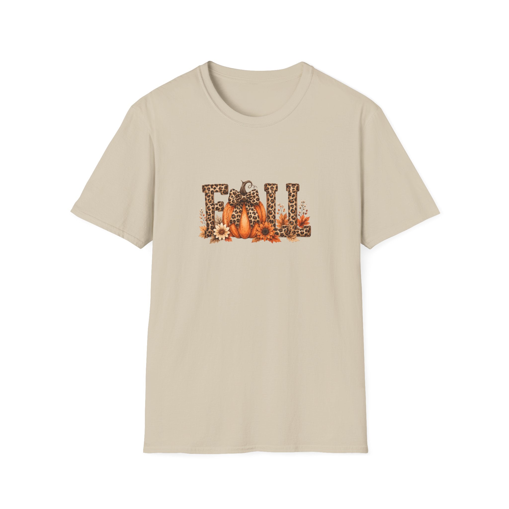 Fall Leopard Pumpkin T-Shirt — Cute Autumn Gift for Women Floral Graphic Tee