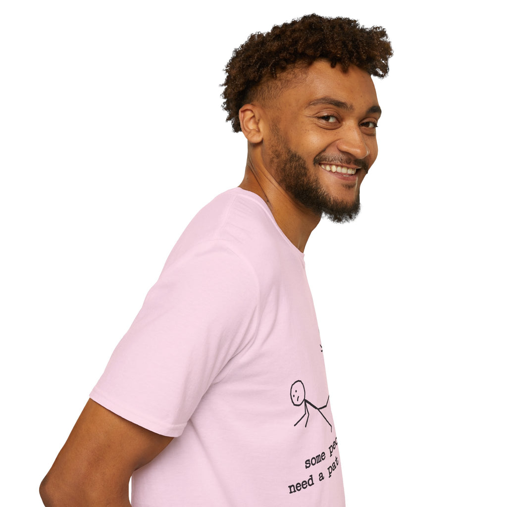 T-Shirt — "Some People Just Need a Pat on the Back" Stick Figure Humor Tee