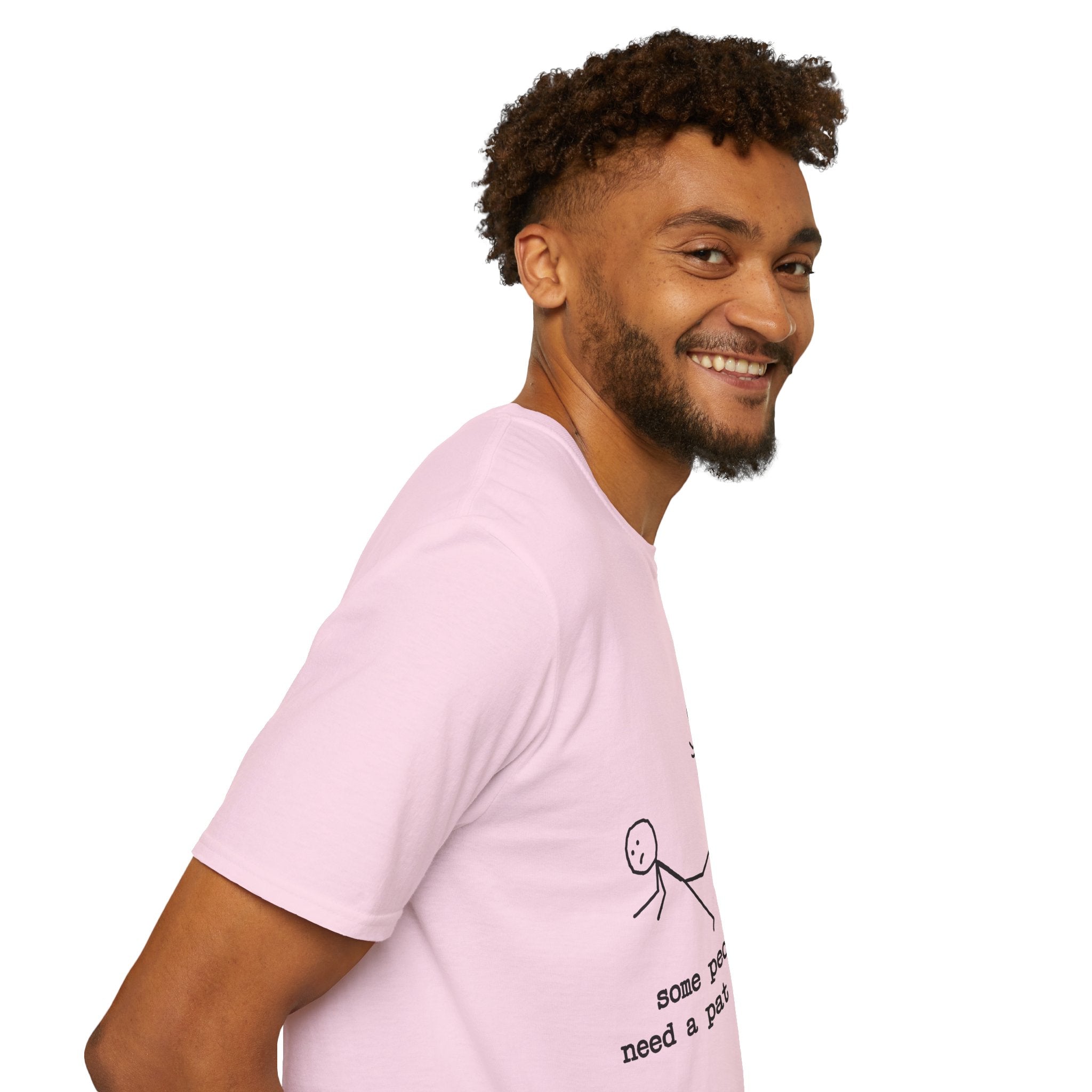 T-Shirt — "Some People Just Need a Pat on the Back" Stick Figure Humor Tee
