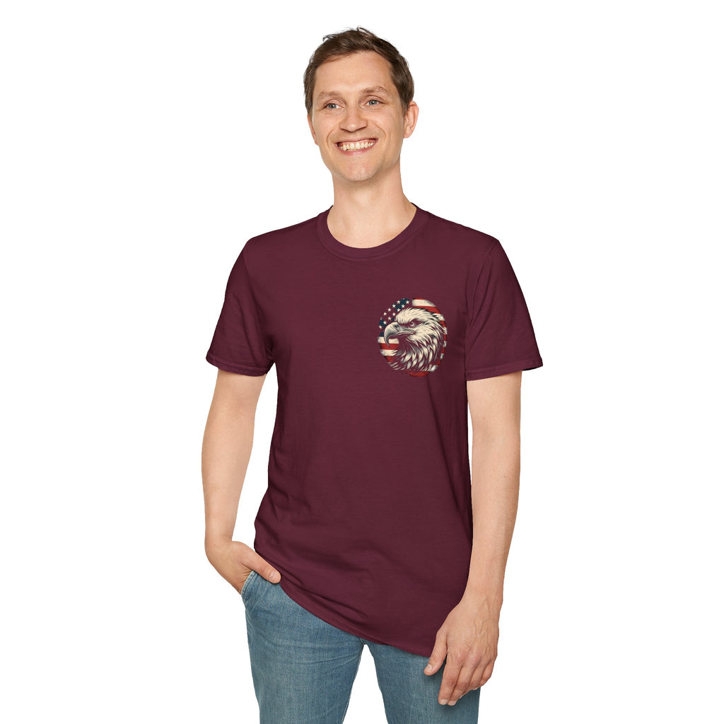 Patriotic Bald Eagle T-Shirt — American Flag Gift for Him Fourth of July Graphic Tee