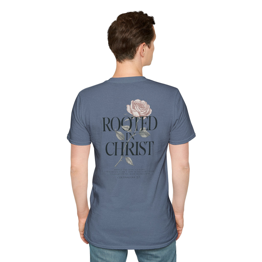 Rooted in Christ Floral T-Shirt — Christian Gift for Women Faith Graphic Tee