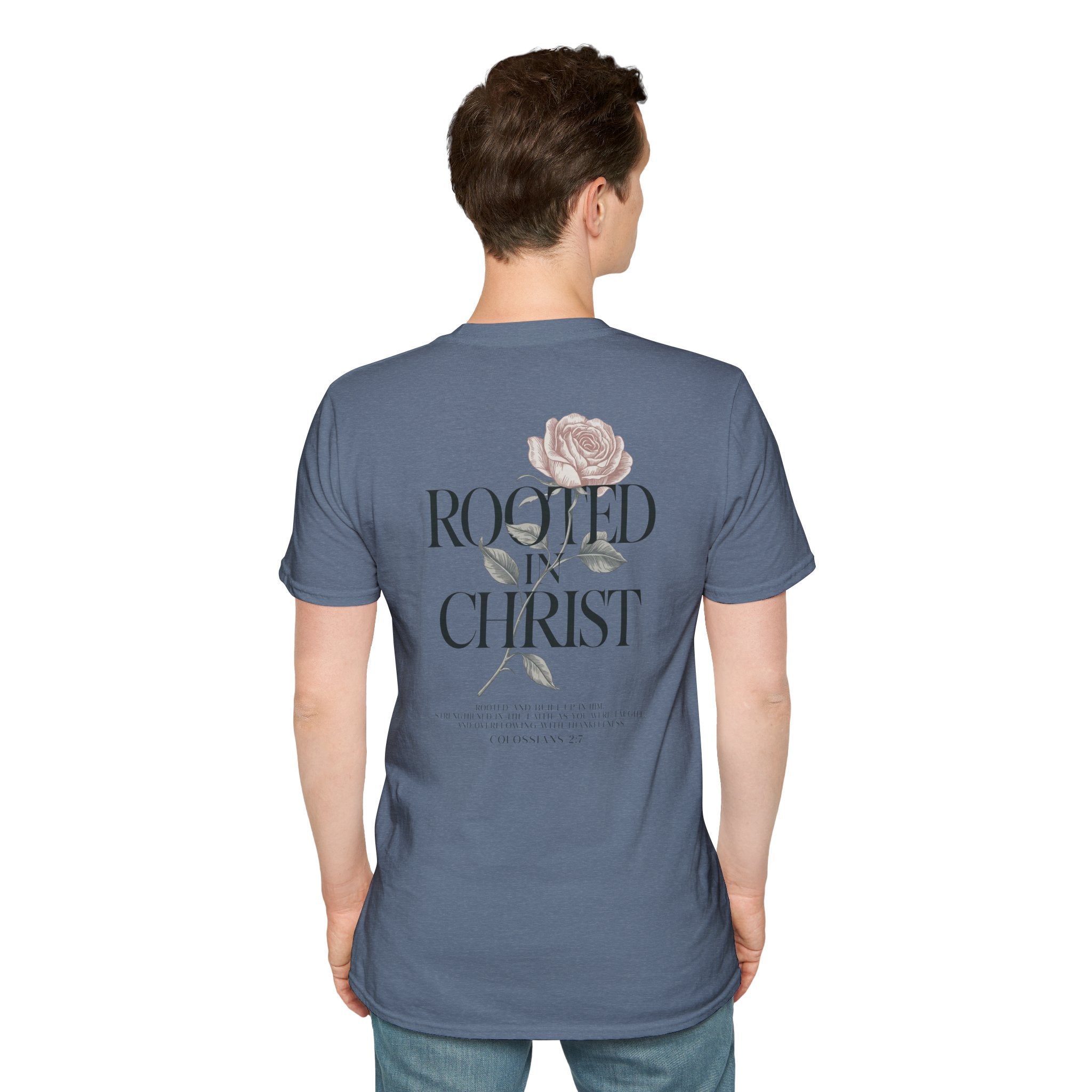 Rooted in Christ Floral T-Shirt — Christian Gift for Women Faith Graphic Tee