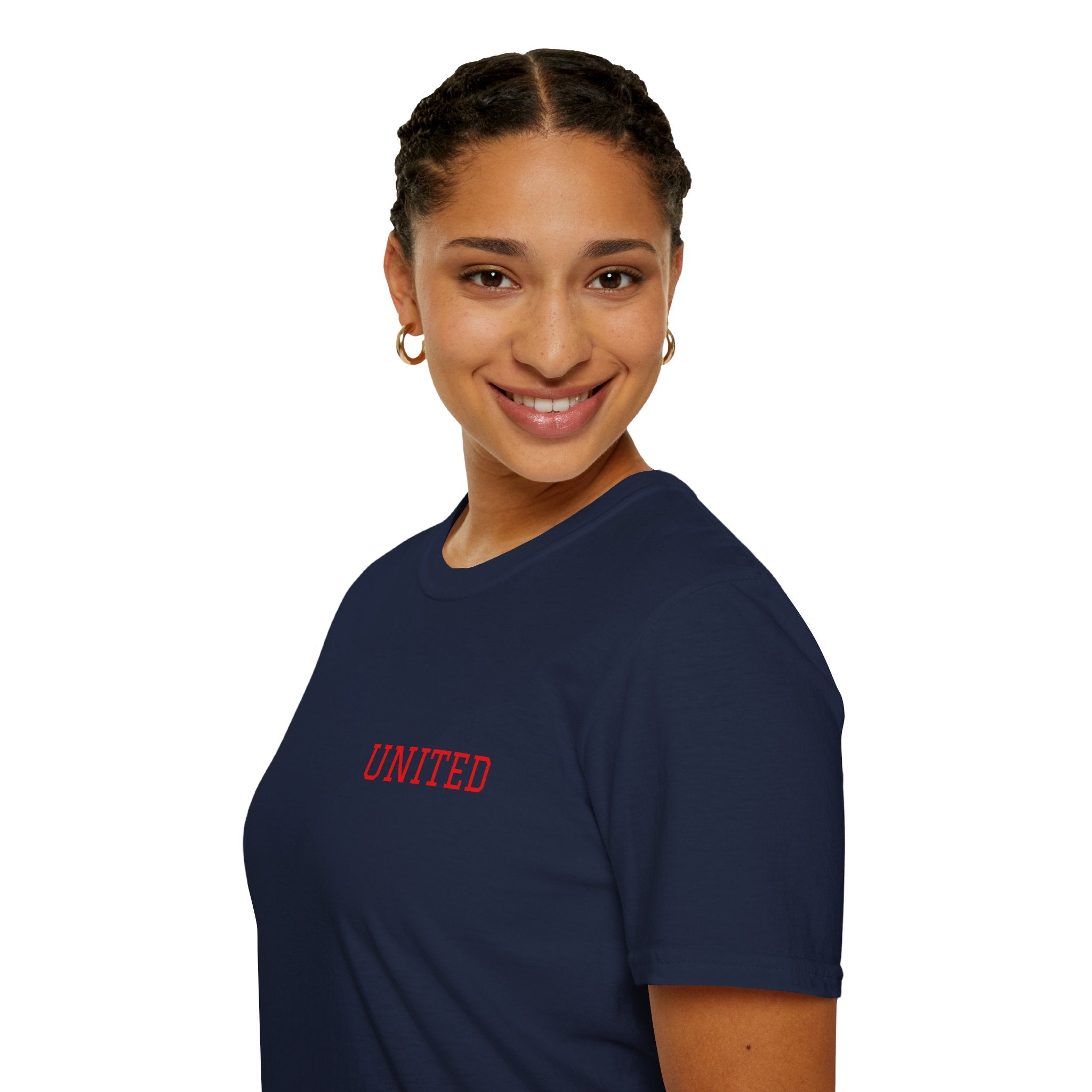 United American Flag T-Shirt — Patriotic Gift for Him Red Chest Graphic Tee