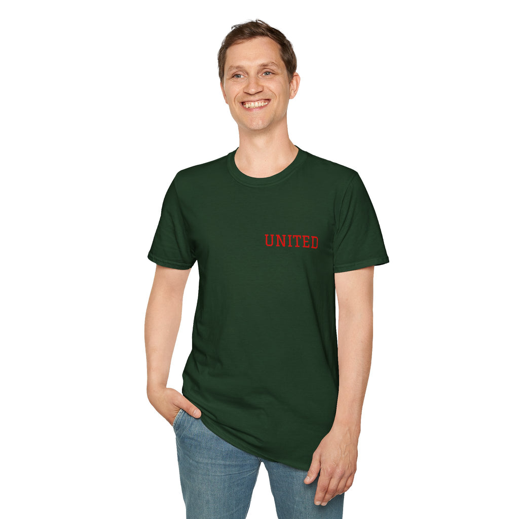United American Flag T-Shirt — Patriotic Gift for Him Red Chest Graphic Tee