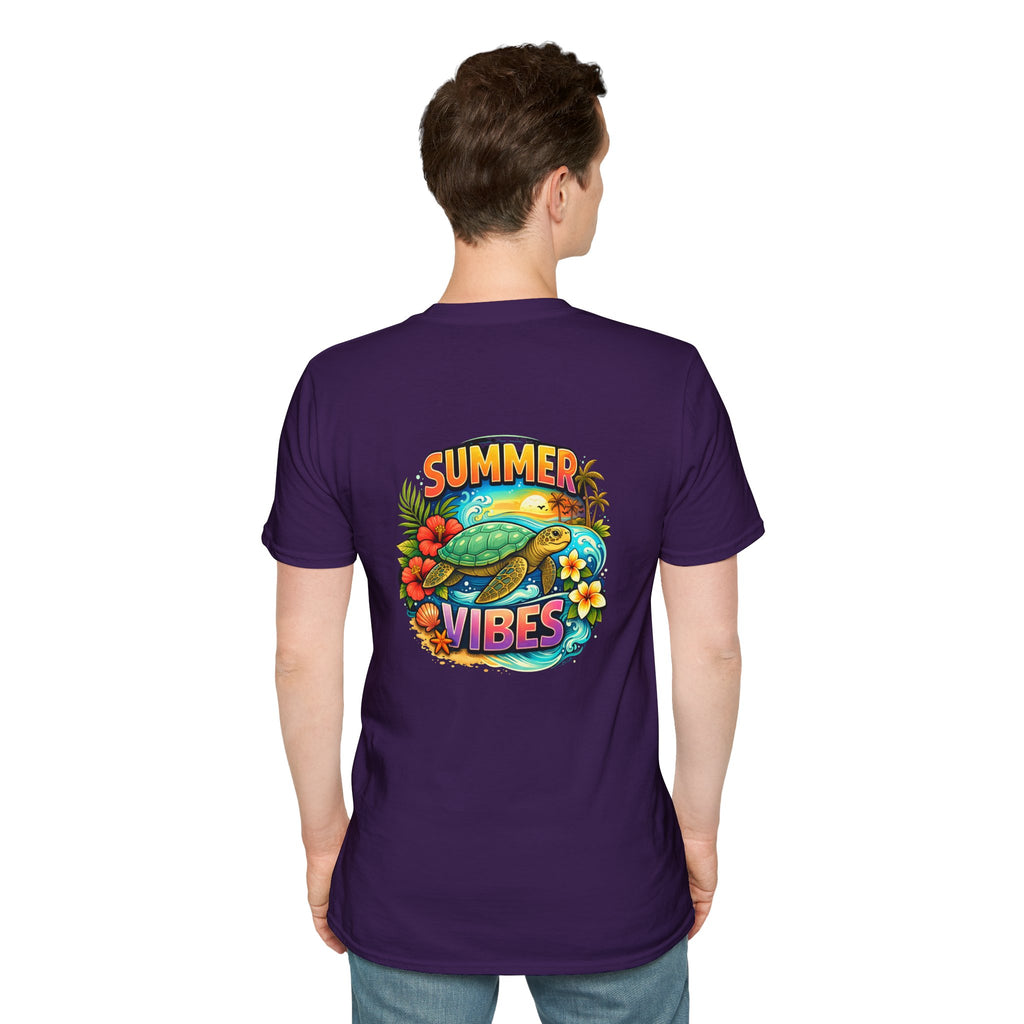 Summer Vibes Sea Turtle T-Shirt — Cute Beach Gift for Women Surf Floral Graphic Tee