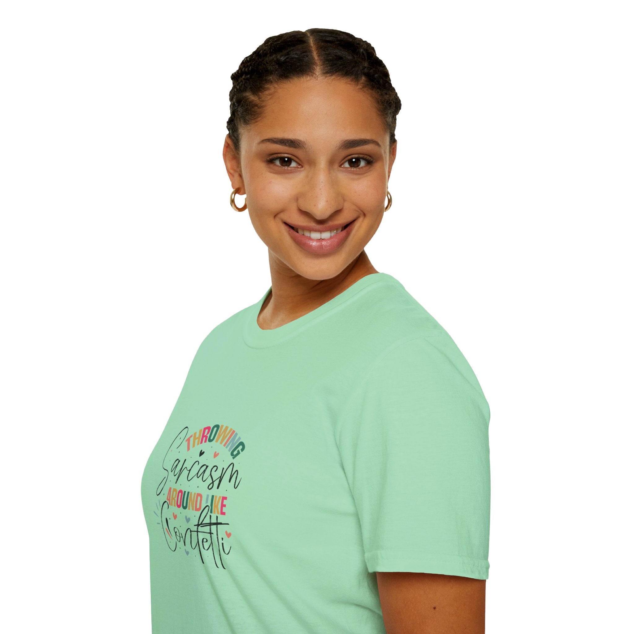 Throwing Sarcasm Around Like Confetti T-Shirt — Funny Gift for Her Sarcastic Tee