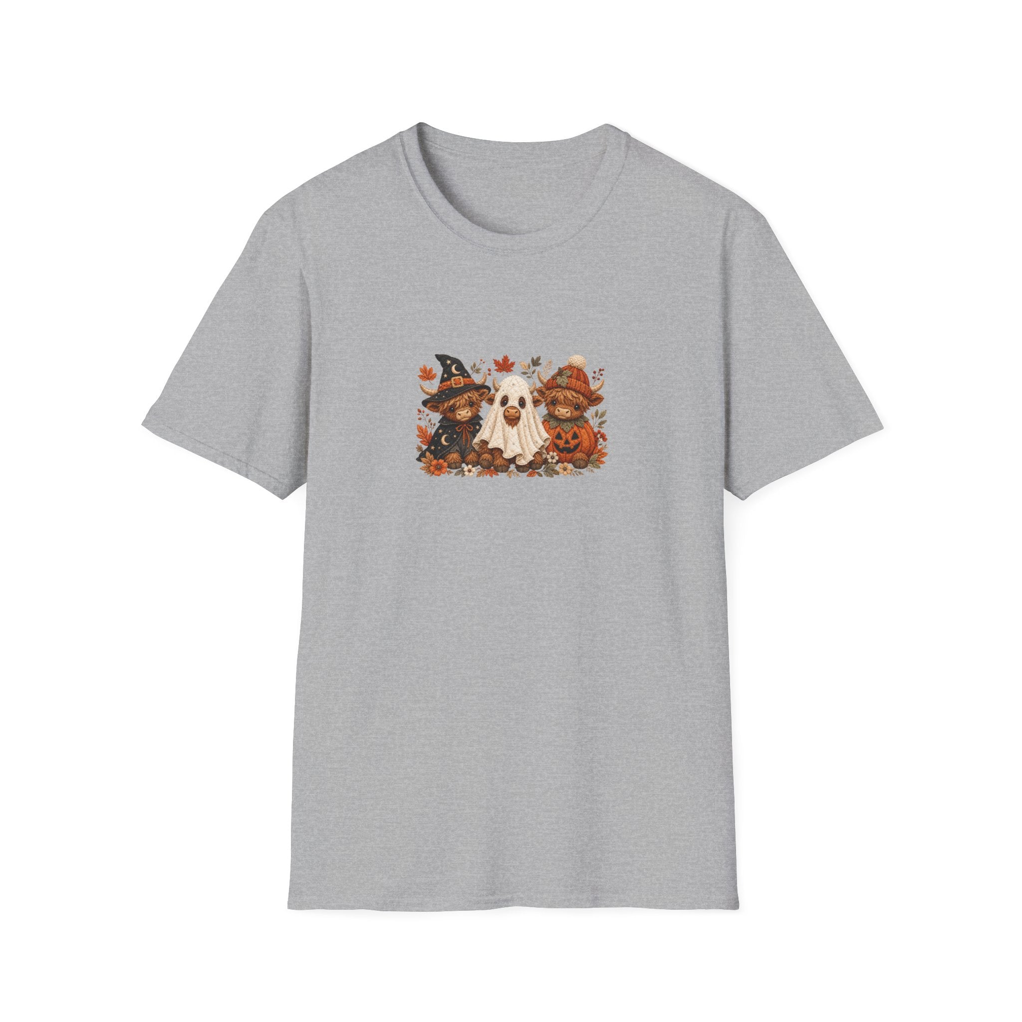 Halloween Cows Trio T-Shirt — Cute Funny Gift for Her Ghost & Pumpkin Fall Tee