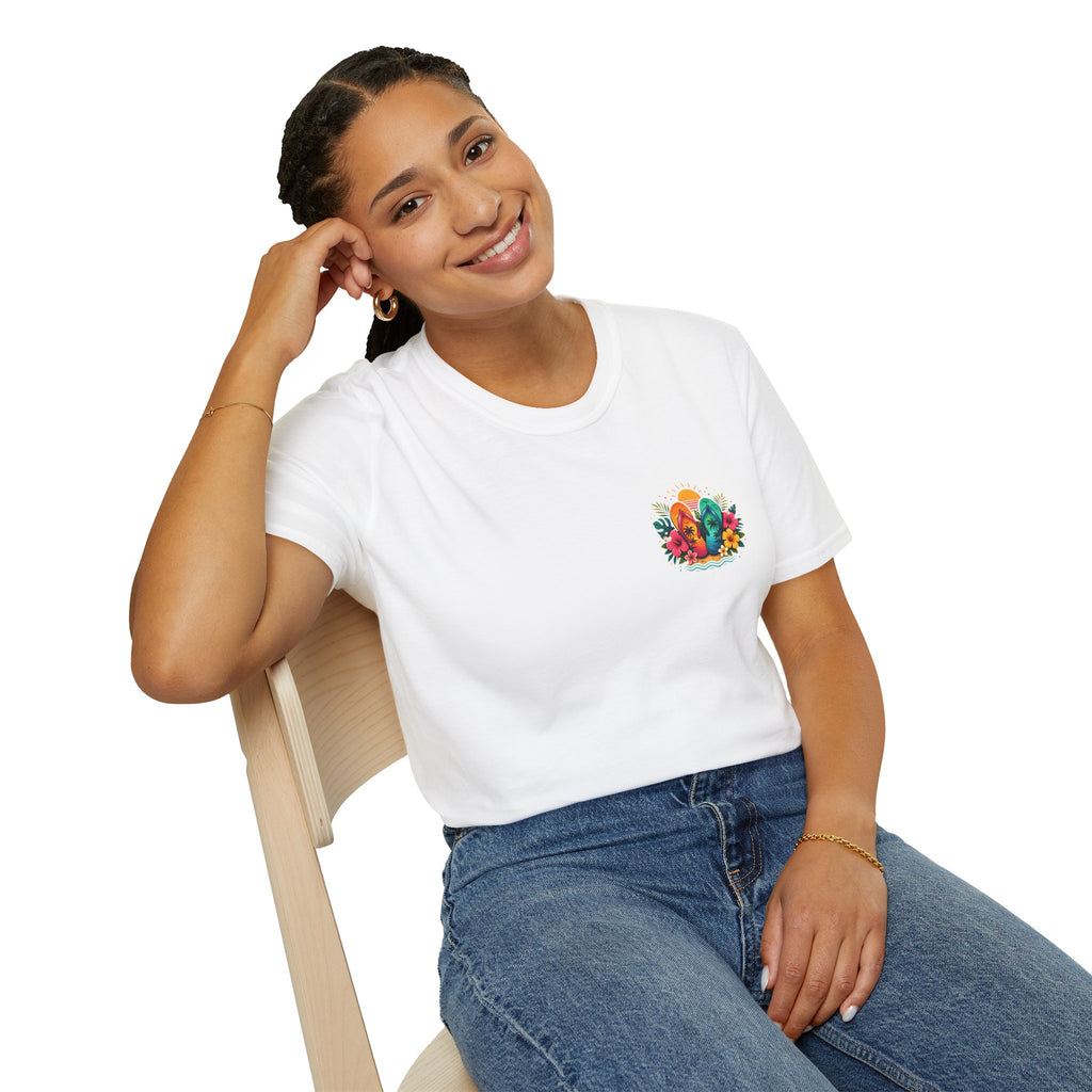 Floral Surf Chest Print T-Shirt — Cute Beach Gift for Women Graphic Tee